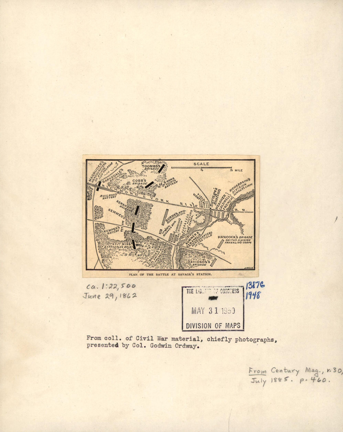 Plan of the Battle at Savage&