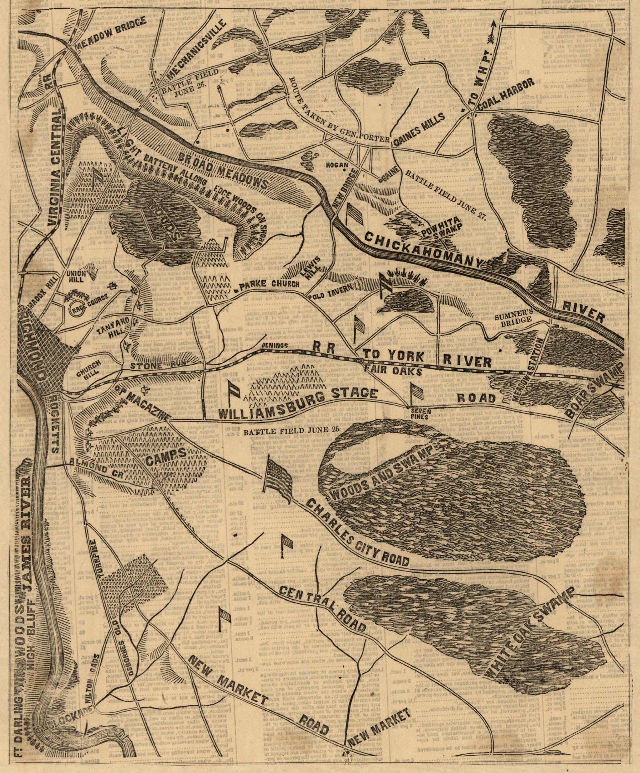 This old map of And the Late Important Military Operations In Eastern Virginia from 1862 was created by Philadelphia Inquirer and Daily News (Firm) in 1862
