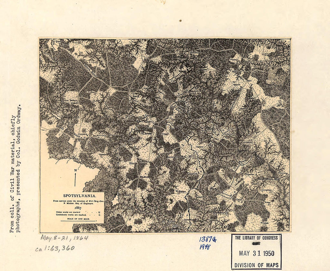 This old map of 21, 1864 from 1887 was created by N. (Nathaniel) Michler, Godwin Ordway in 1887