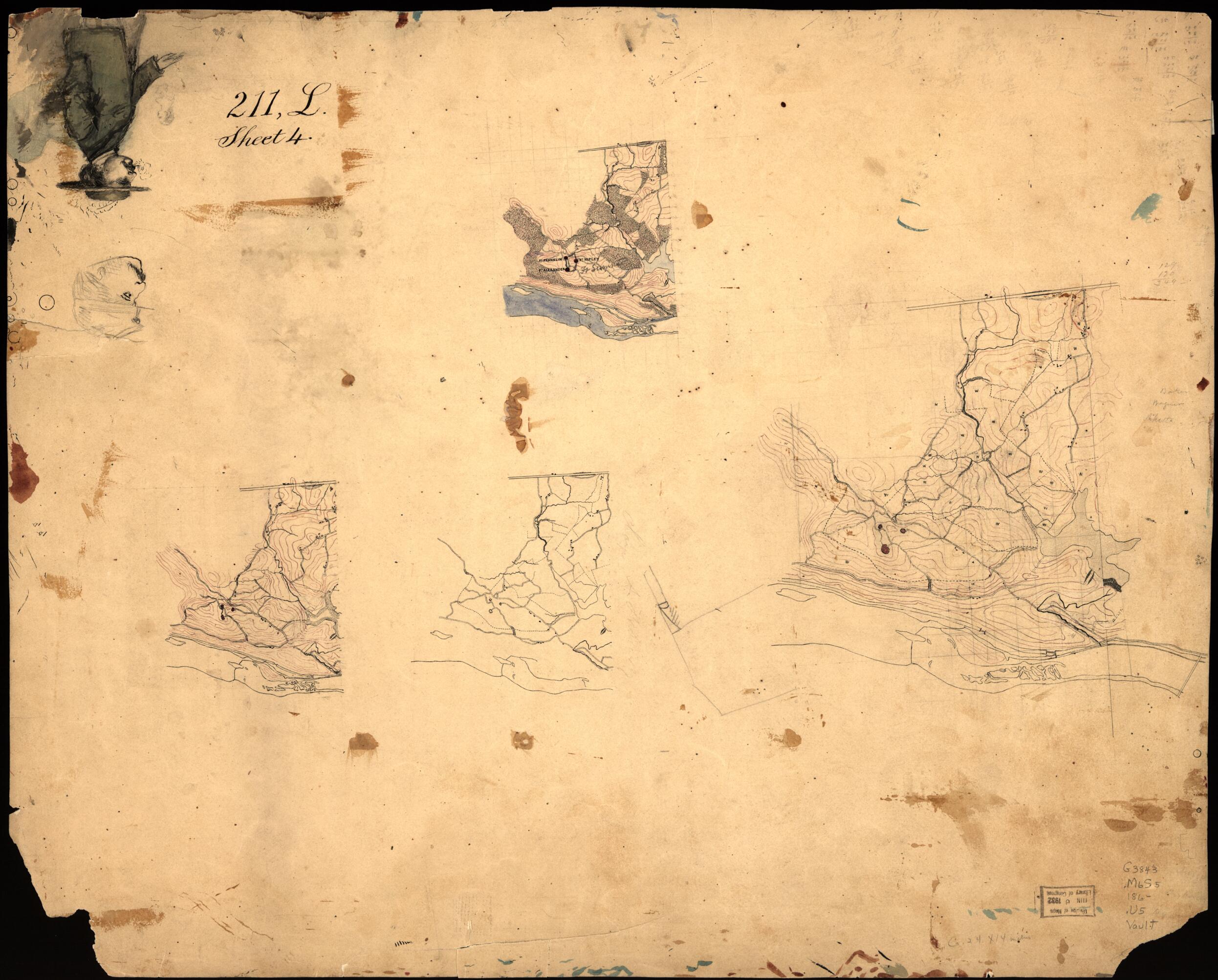 This old map of Maps of the Environs of Forts Franklin, Alexander, and Ripley, In Montgomery County, Maryland from 1860 was created by United States. Army. Corps of Engineers in 1860