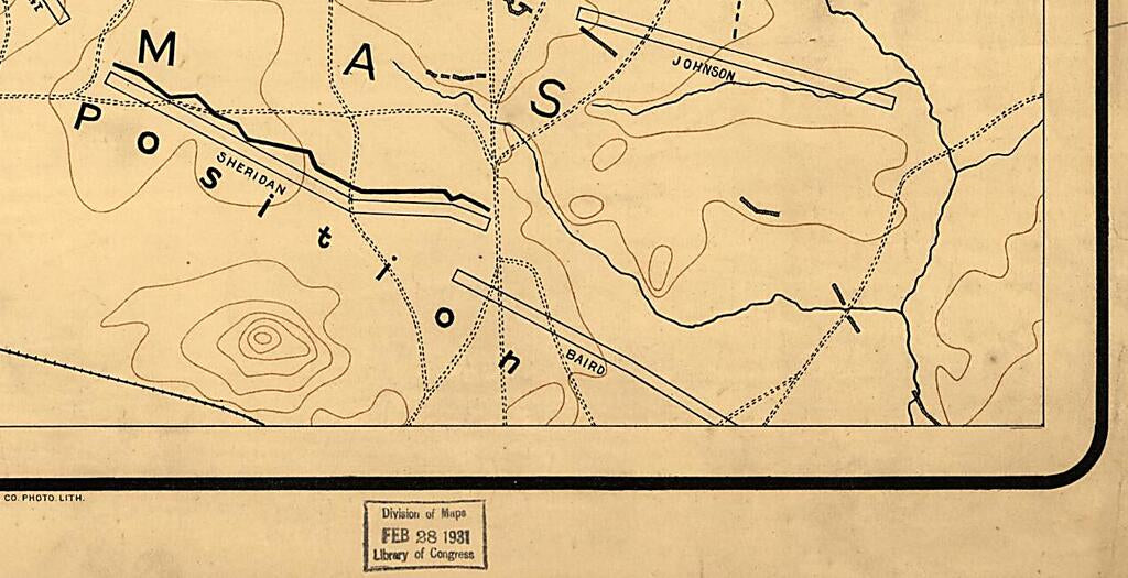 This old map of Map of a Portion of Missionary Ridge, Illustrating the Positions of Baird&