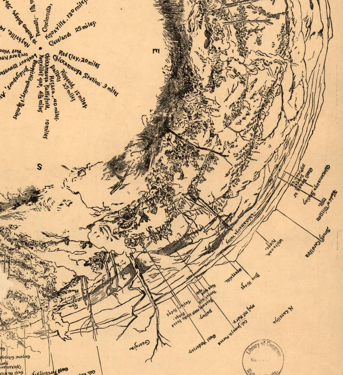 This old map of Fisheye View of Chattanooga and Vicinity Showing Troop Positions In from 1863 was created by  in 1863