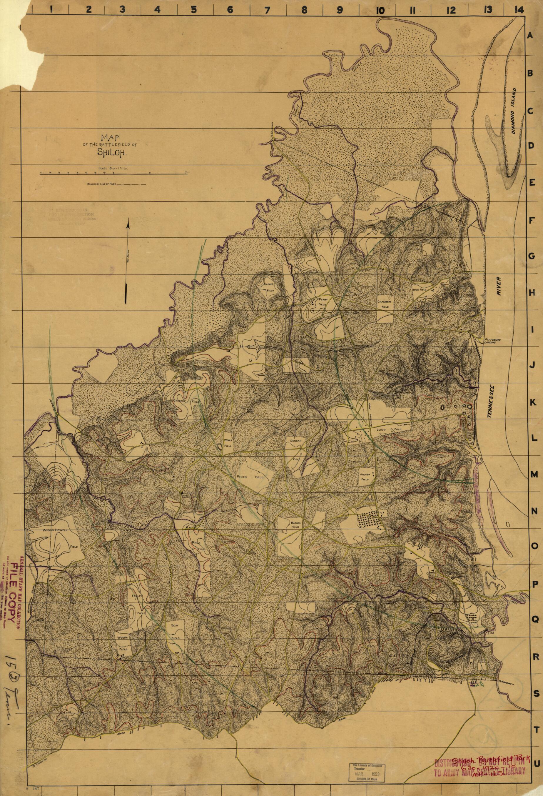 This old map of Map of the Battlefield of Shiloh from 1920 was created by in 1920