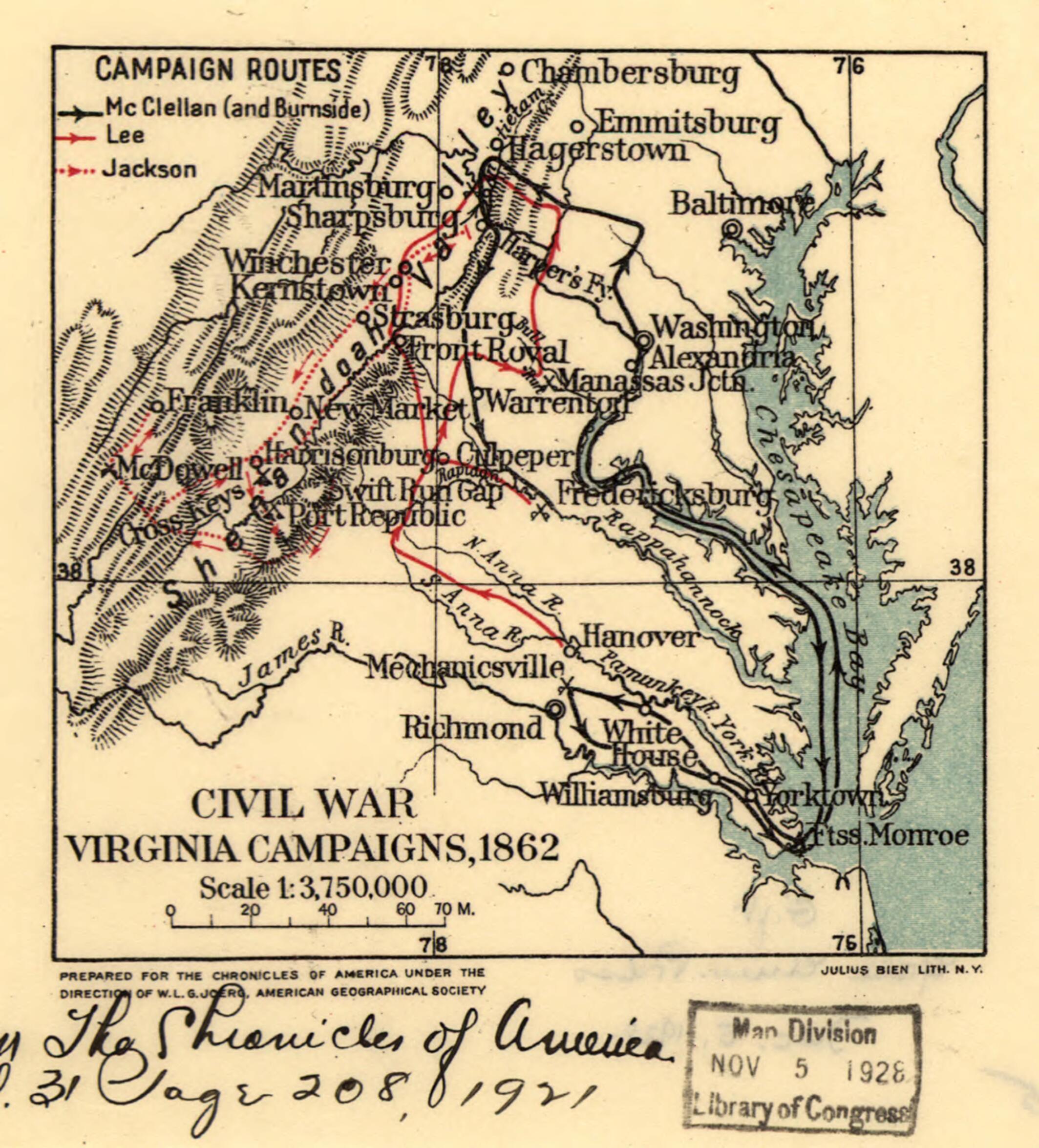 Civil War Virginia Campaigns, 1862 1921 by Relic Map Company