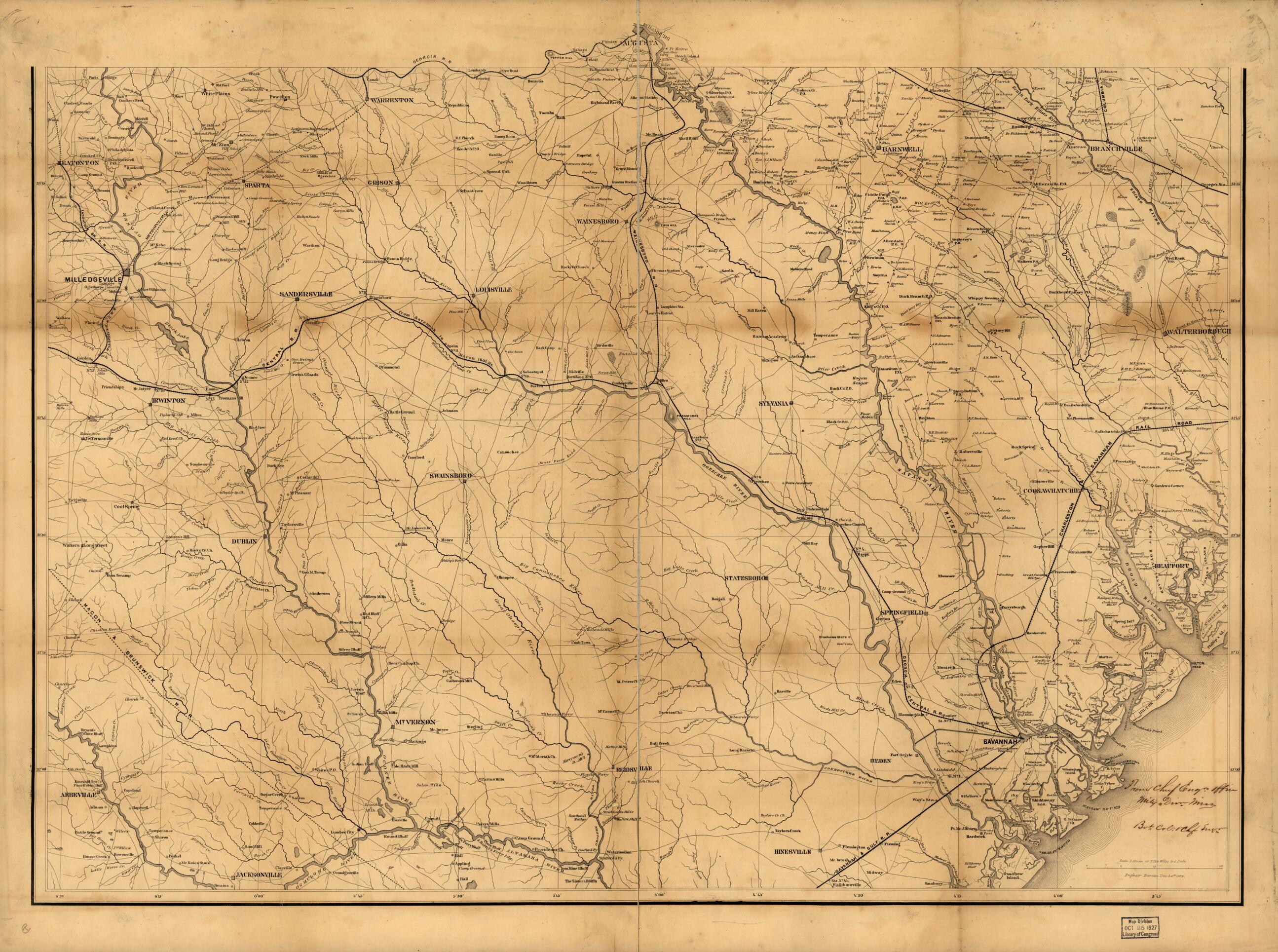 This old map of Part of South Carolina and Georgia from 1864 was created by United States. Army. Corps of Engineers in 1864