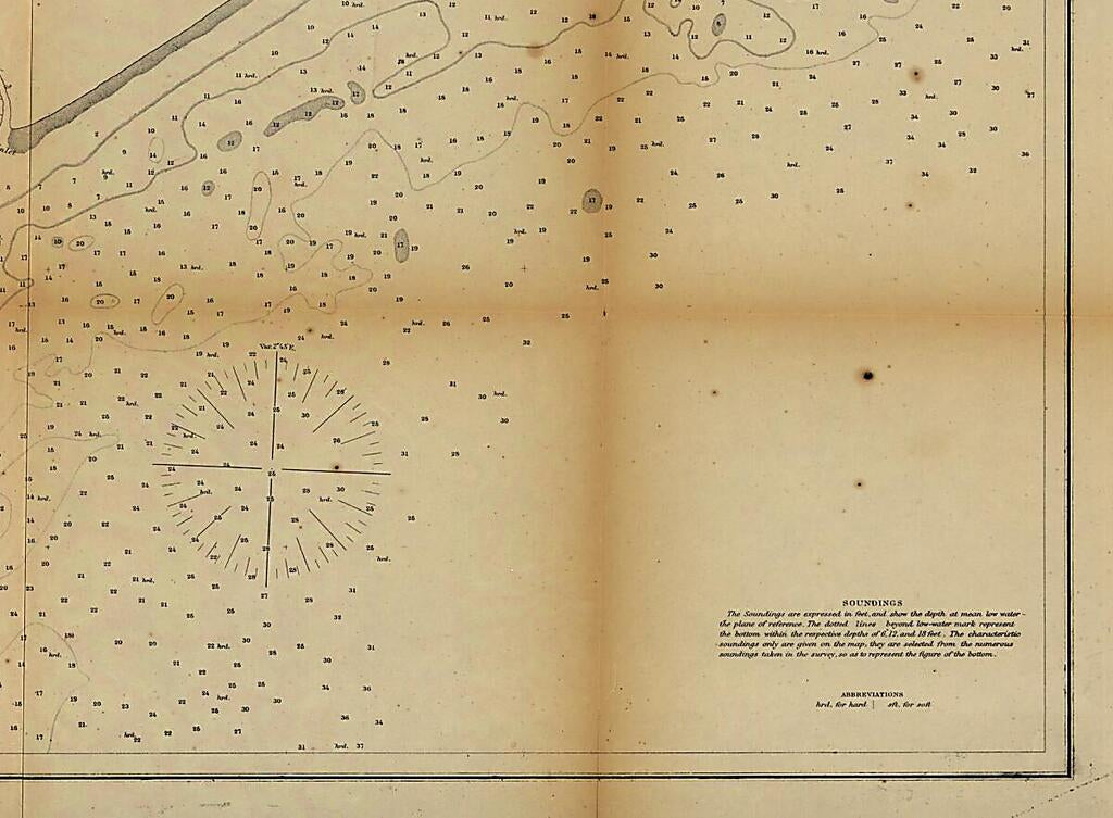 This old map of Preliminary Chart of Beaufort River, Station Creek, Story and Harbor Rivers Forming Inside Passage Between Port Royal and St. Helena Sounds, South Carolina from 1864 was created by  United States Coast Survey in 1864