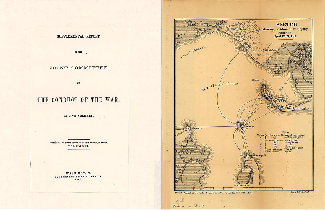 This old map of 13, from 1861 was created by John G. (John Gray) Foster in 1861