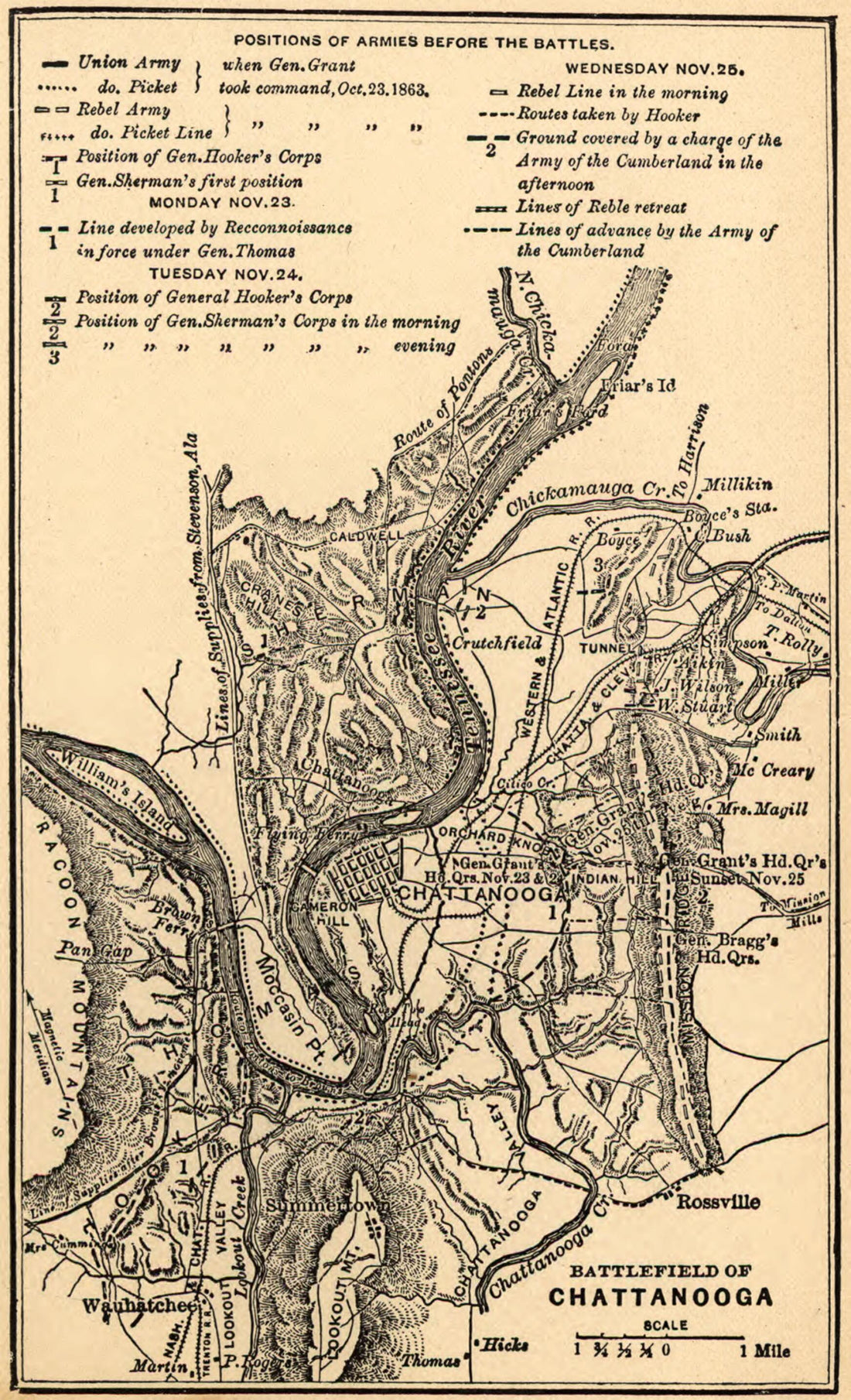 This old map of November 1863 from 1892 was created by 13th United States. Army. Illinois Infantry Regiment in 1892