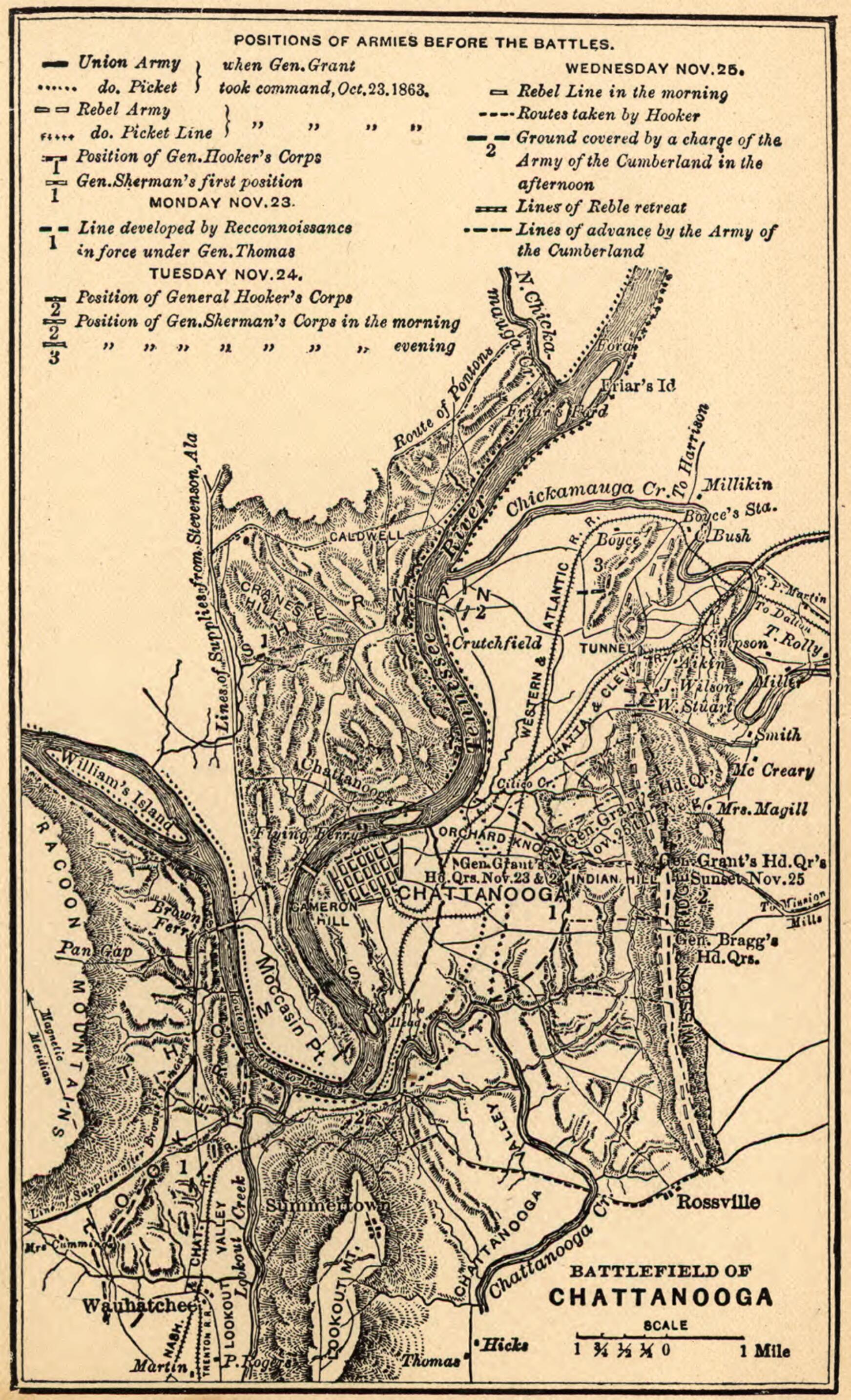This old map of November 1863 from 1892 was created by 13th United States. Army. Illinois Infantry Regiment in 1892