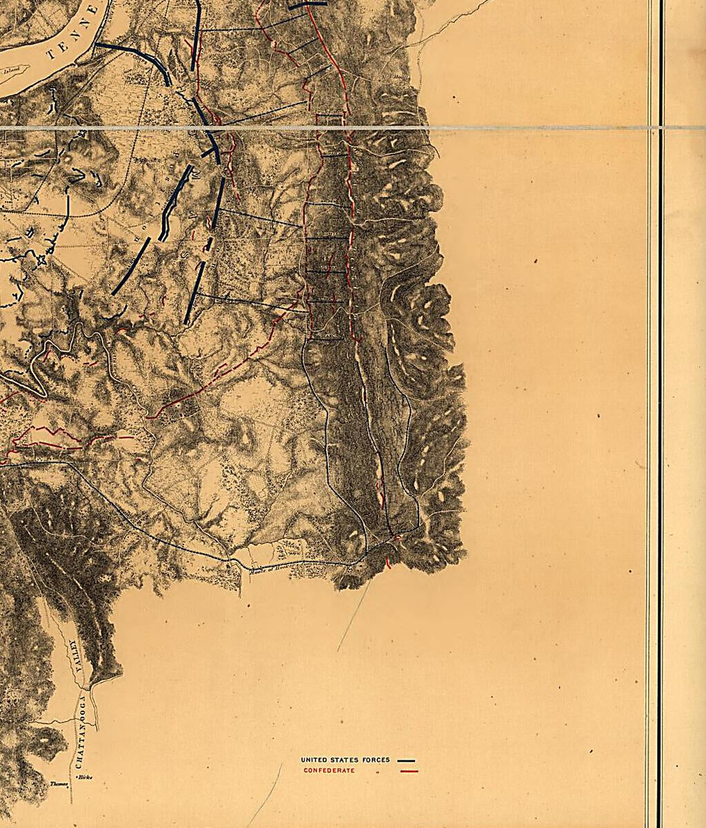 This old map of Map of the Battlefield of Chattanooga from 1875 was created by William F. Smith in 1875