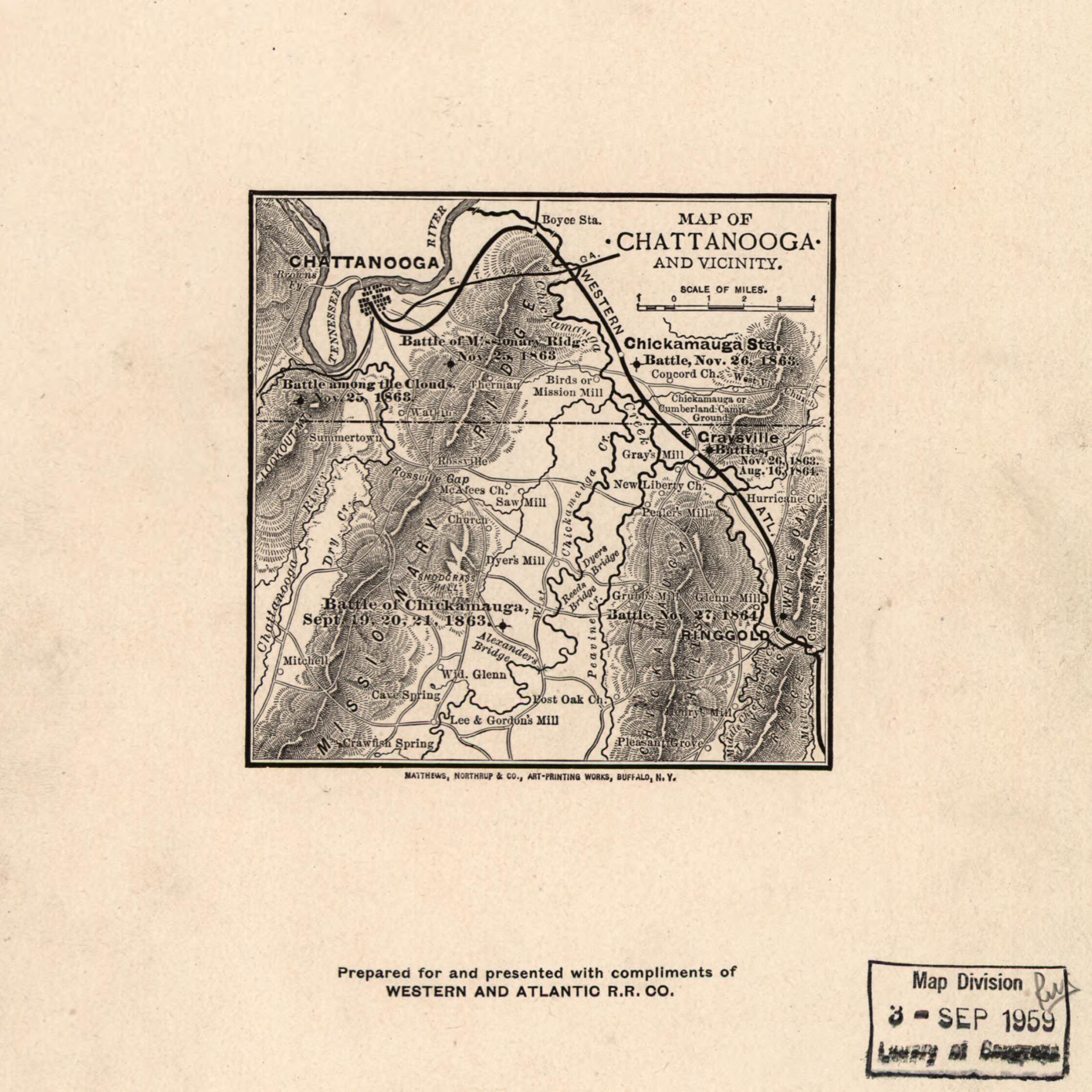 This old map of from 1864 was created by Western and Atlantic Railroad Company in 1864
