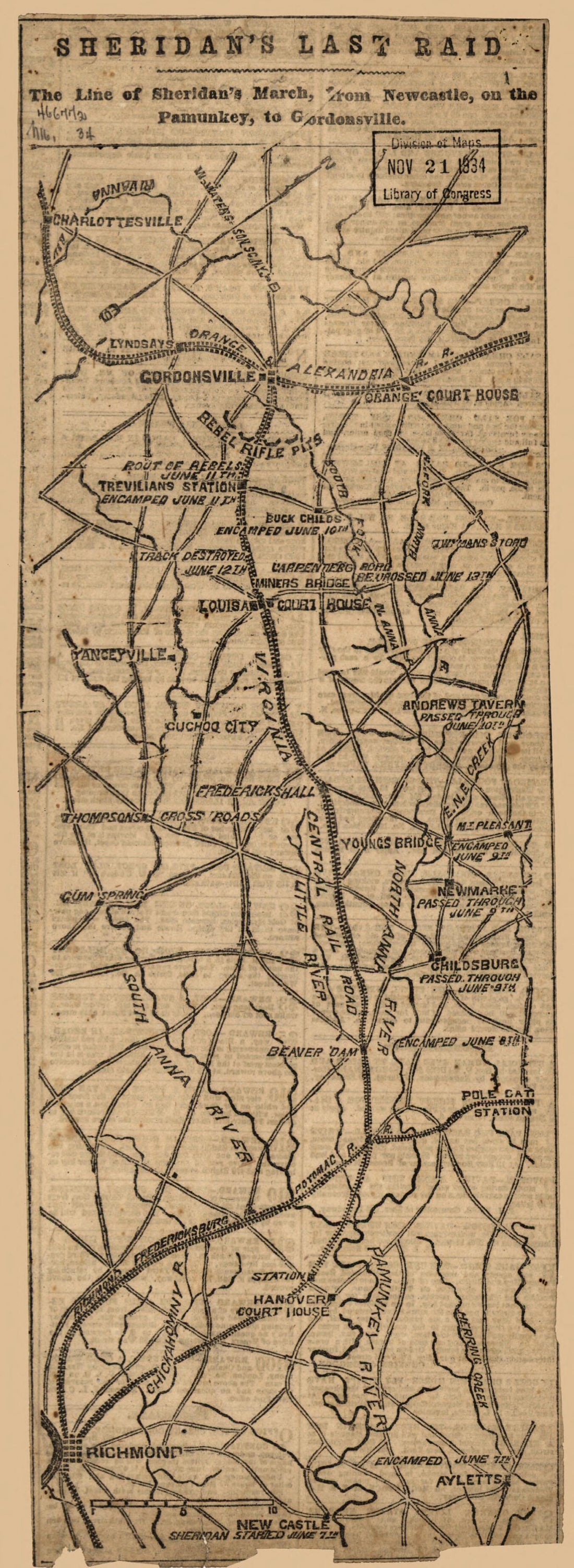 This old map of June 11, from 1864 was created by in 1864