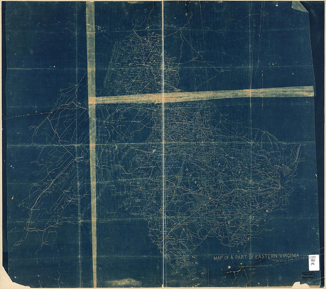 This old map of Map of a Part of Eastern Virginia from 1863 was created by in 1863