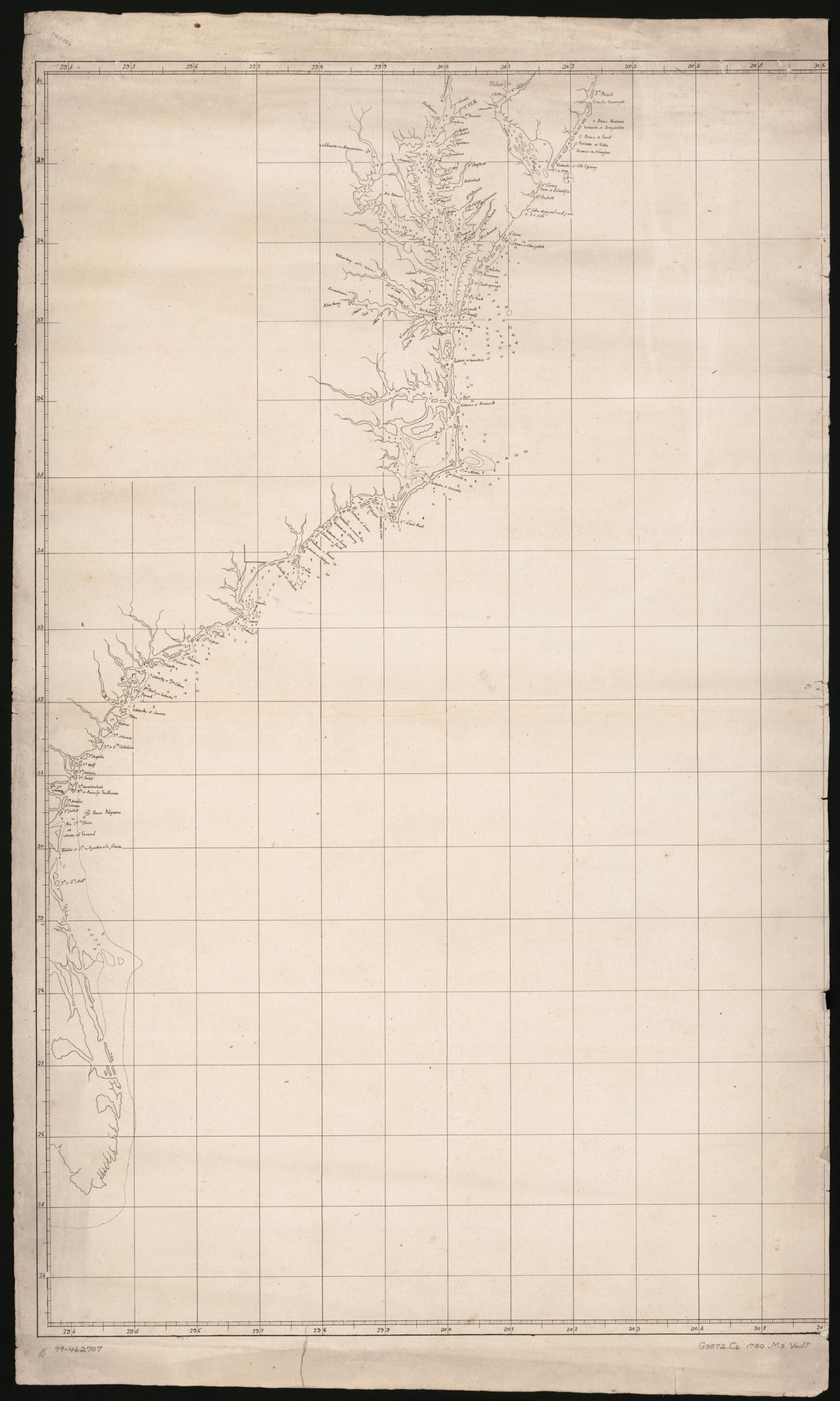 This old map of Map of Coast from Southern Florida to Central New Jersey from 1780 was created by in 1780