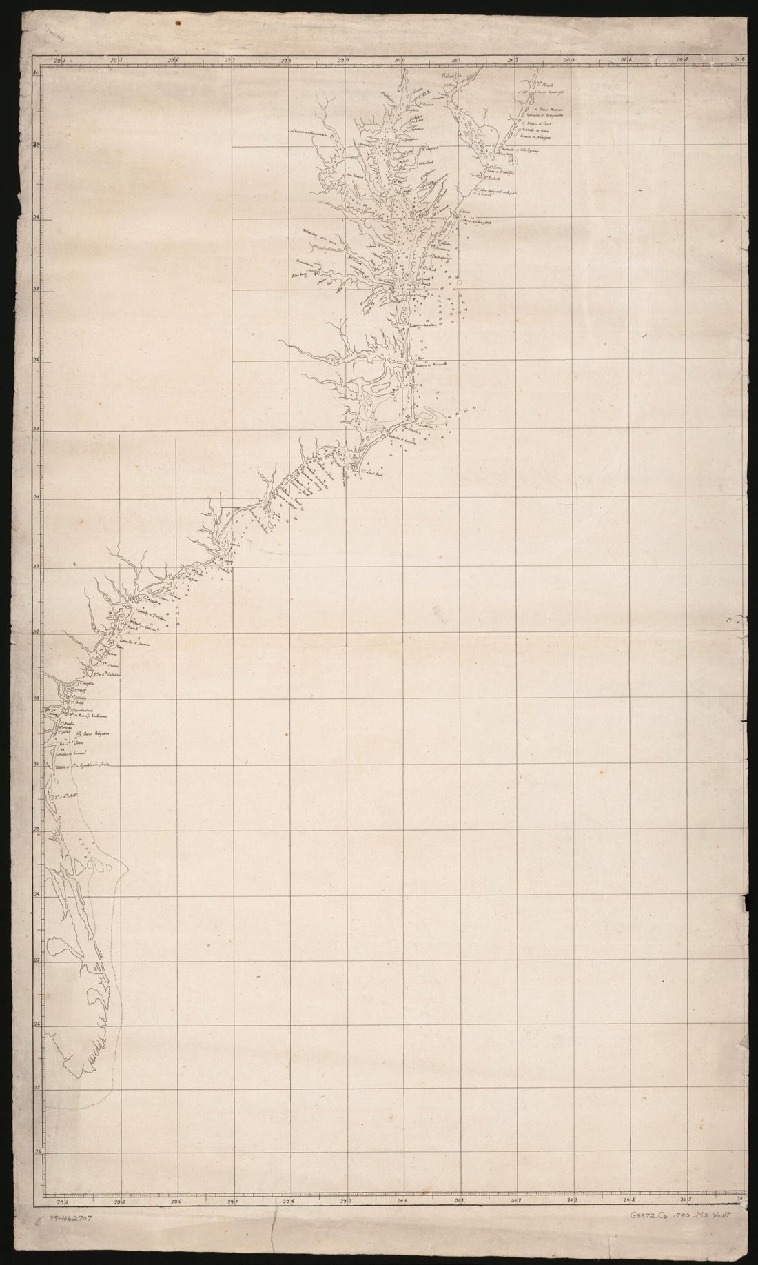 This old map of Map of Coast from Southern Florida to Central New Jersey from 1780 was created by in 1780