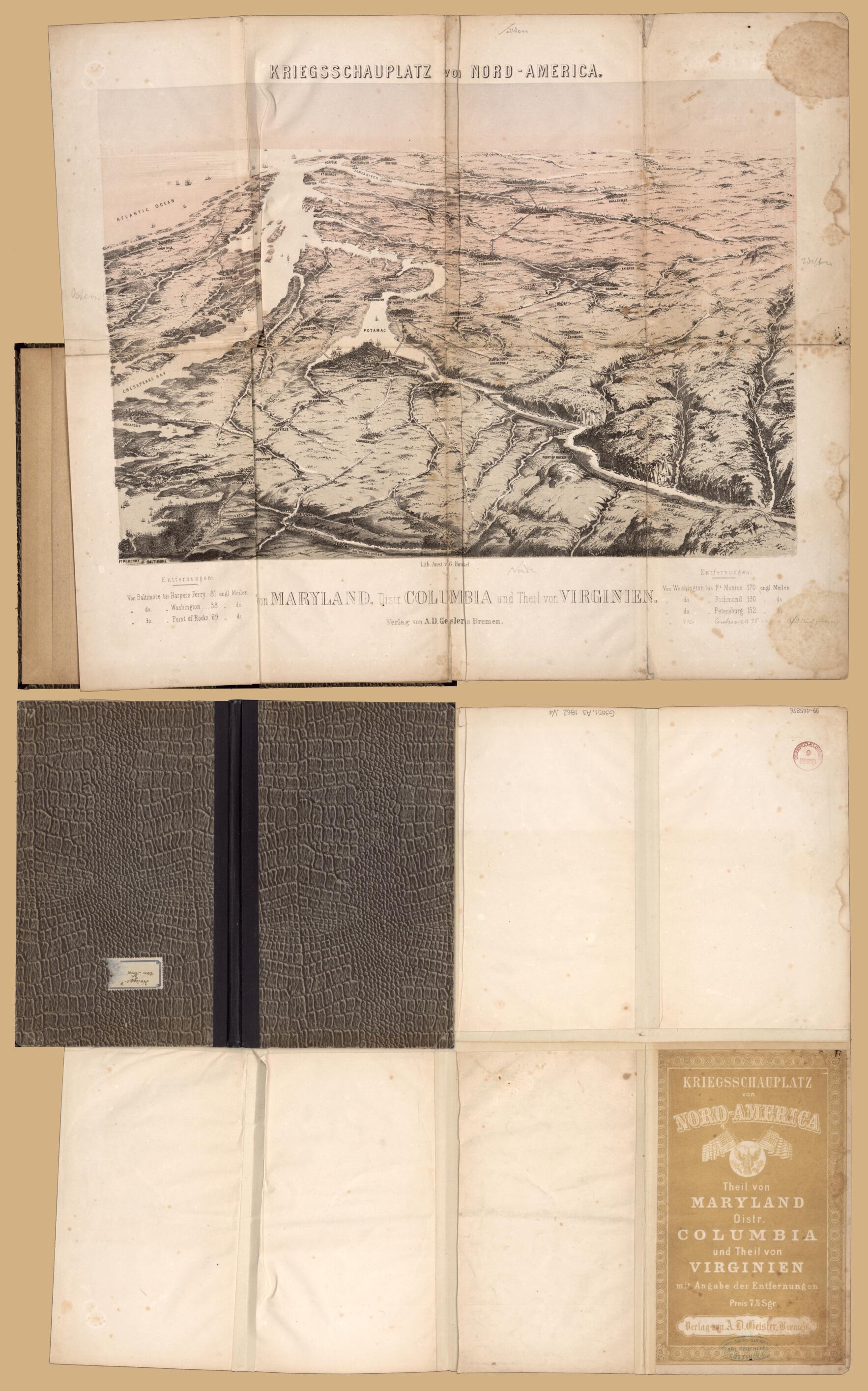 This old map of America. Theil Von Maryland, Distr. Columbia Und Theil Von Virginien (Theil Von Maryland, Distr. Columbia Und Theil Von Virginien, America) from 1862 was created by Anst. V. G. Henckel, Verlag Von A.D. Geisler in 1862