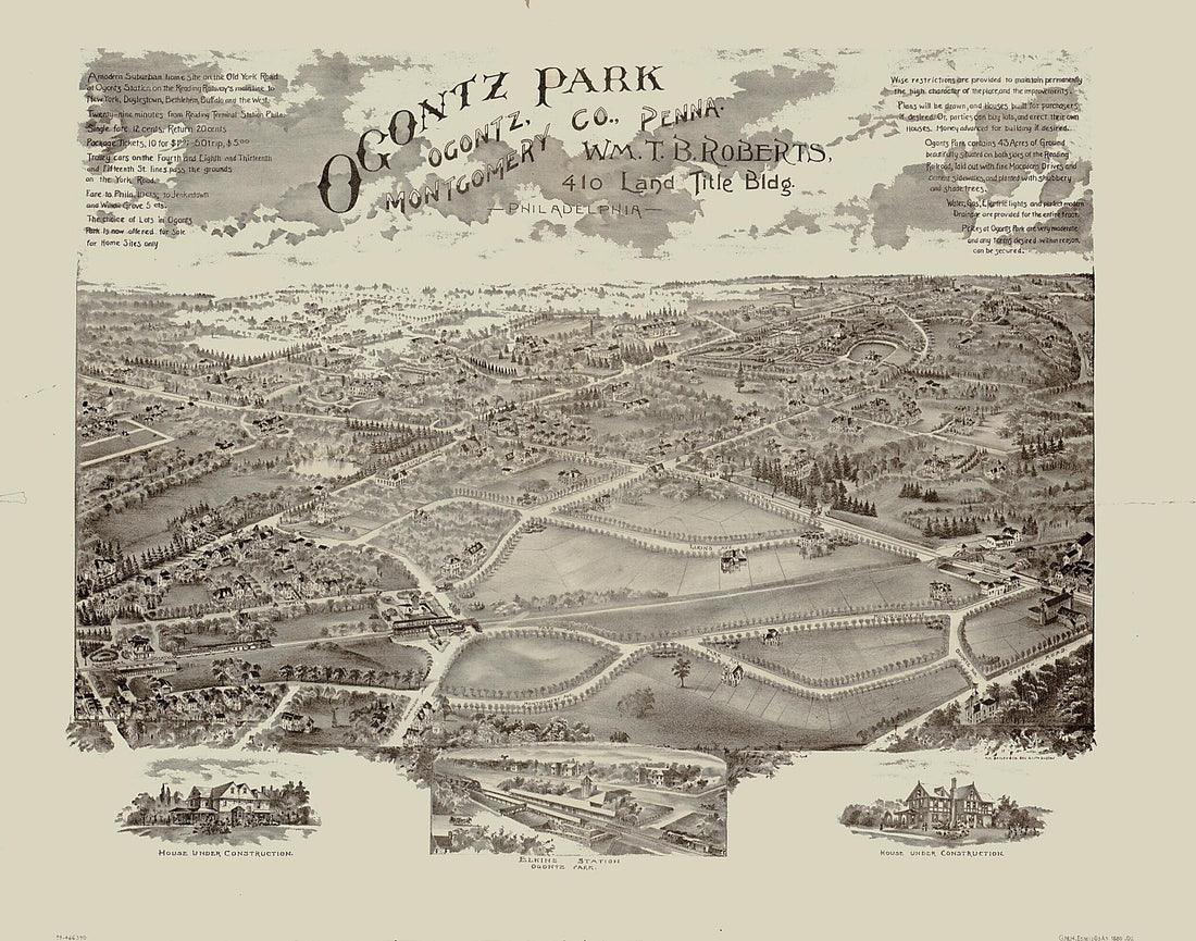 This old map of Ogontz Park, Ogontz, Montgomery County, Penna. : Wm. T.B. Roberts, 410 Land Title Bldg., Philadelphia from 1880 was created by O.H. Bailey & Co in 1880