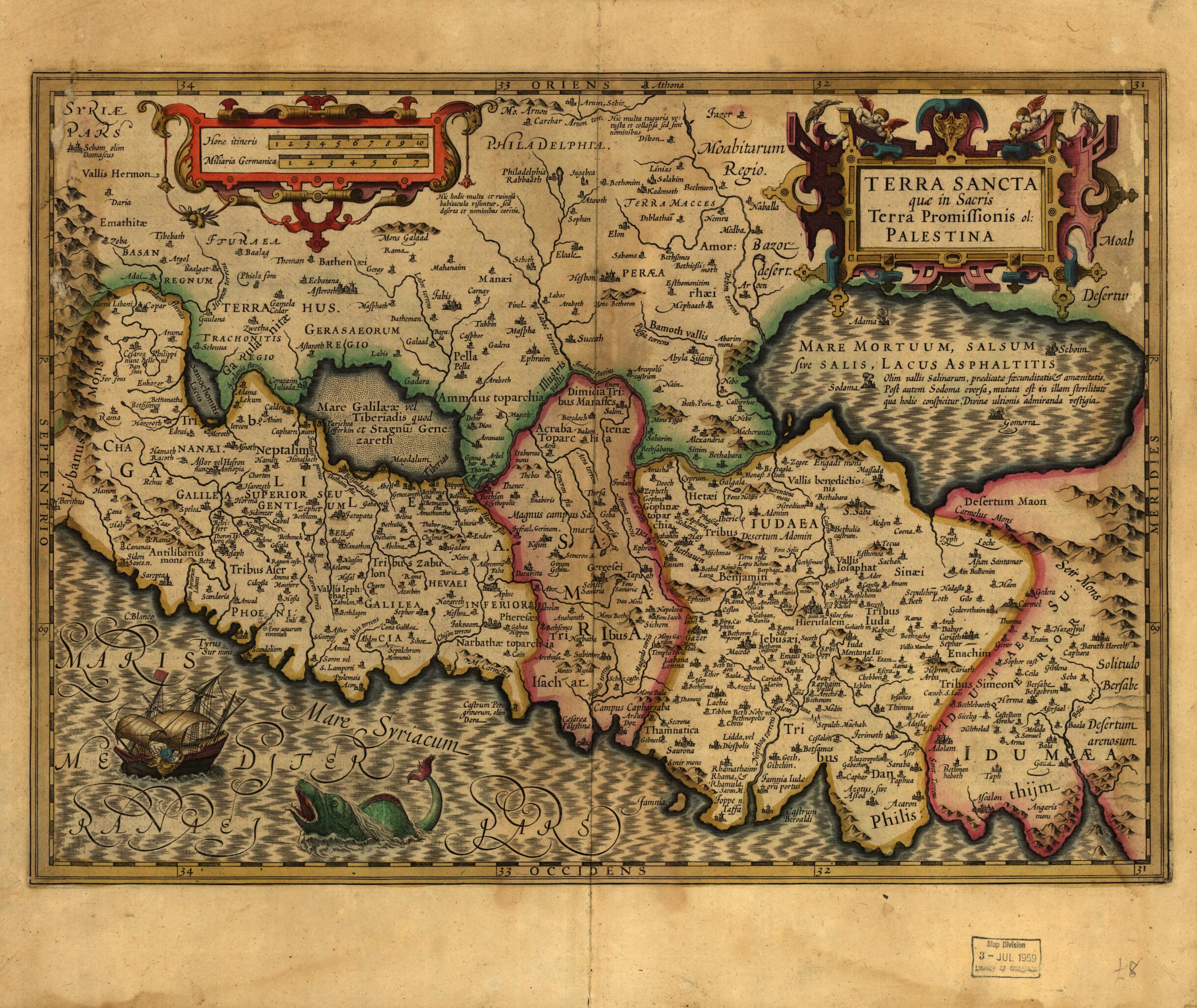 Terra Sancta Que In Sacris Terra Promissionis Ol : Palestina 1782 by Relic Map Company