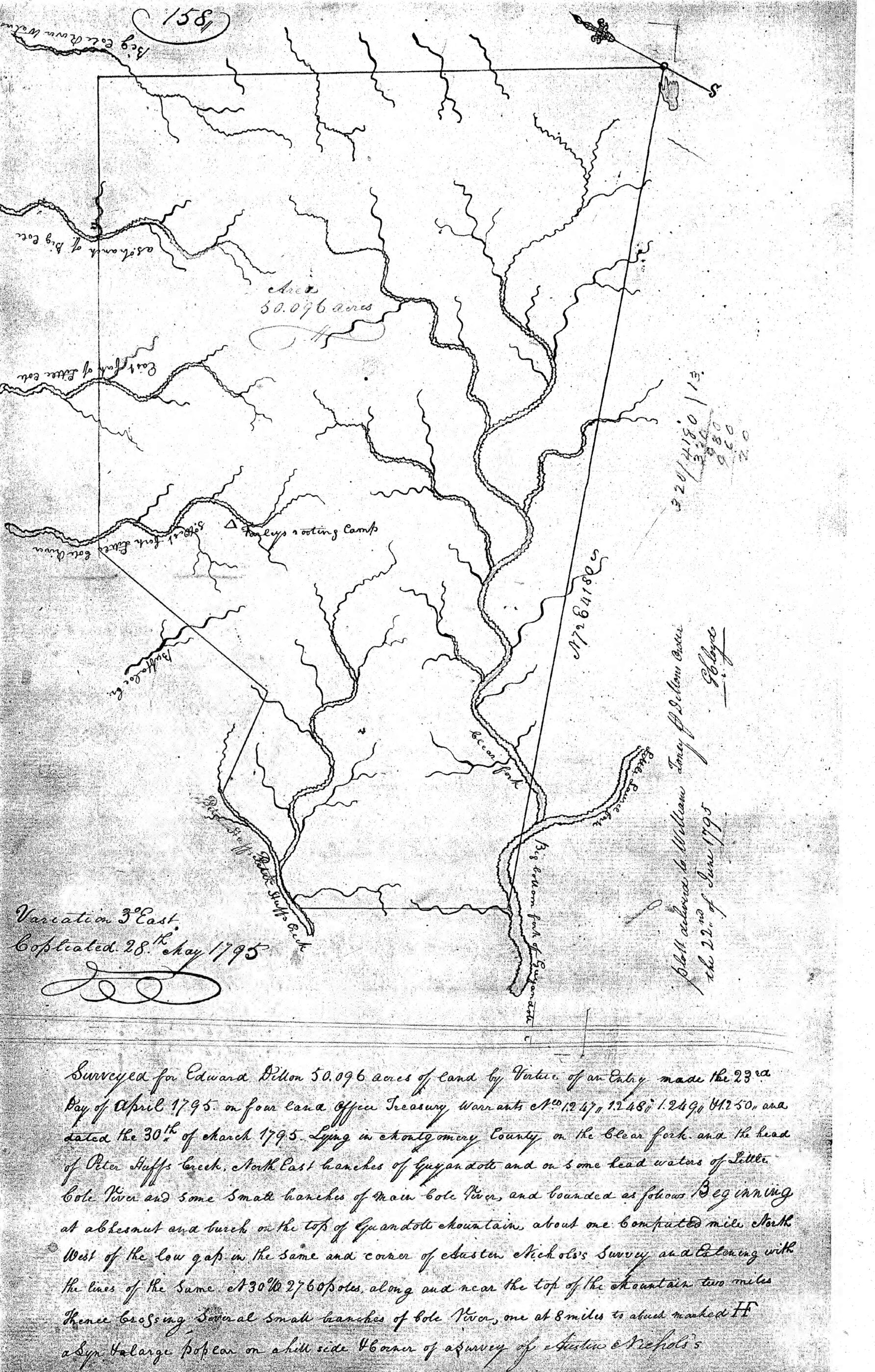 This old map of 18th Century Map Including the Headwaters of the Big Cole River from 03-30 was created by in 03-30