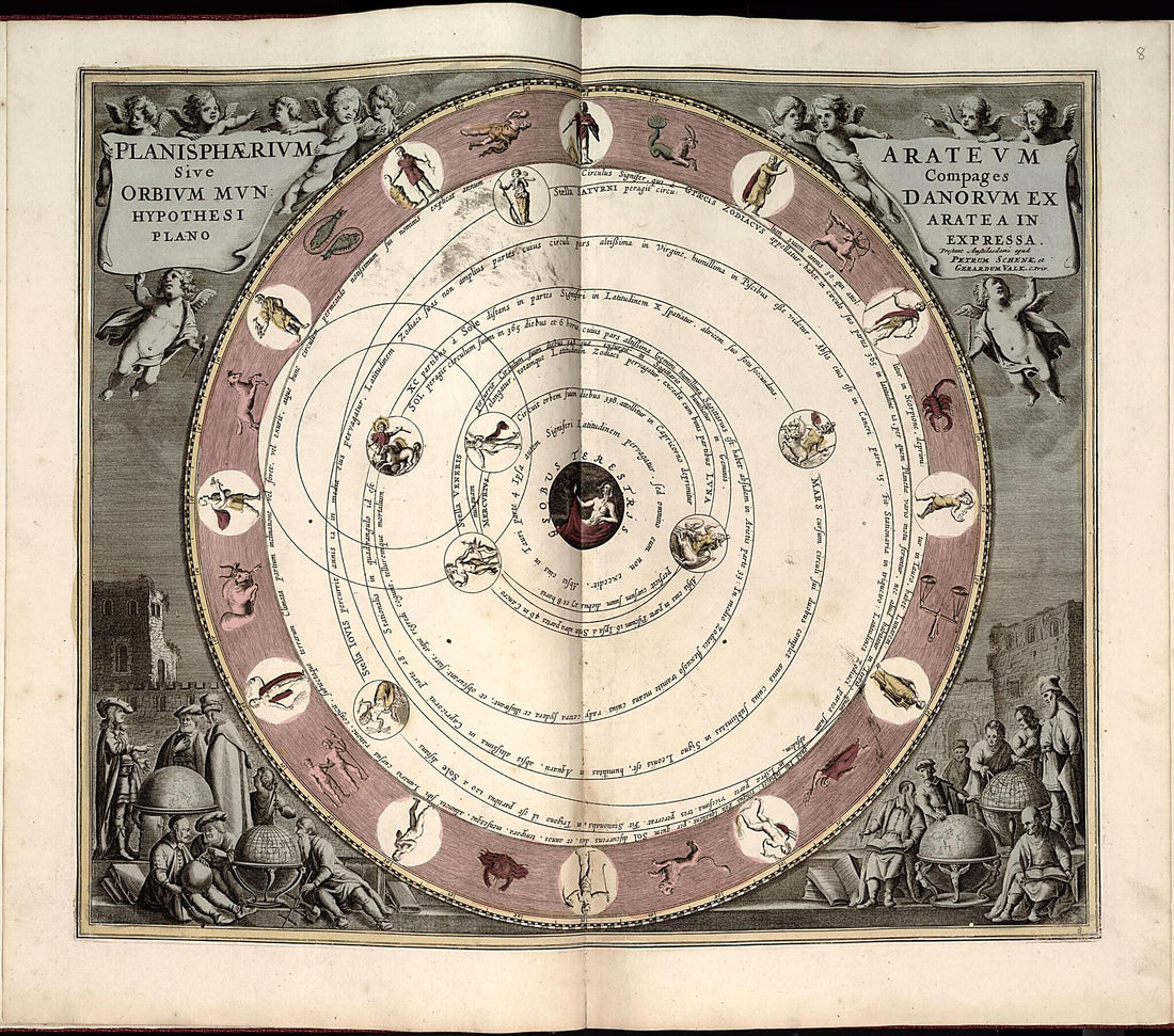 This old map of 9. Tychonis Brahe Calculus, Planetarum Cursus from Atlas Universalis Et Novus from 1708 was created by G. (Gerard) Valck in 1708
