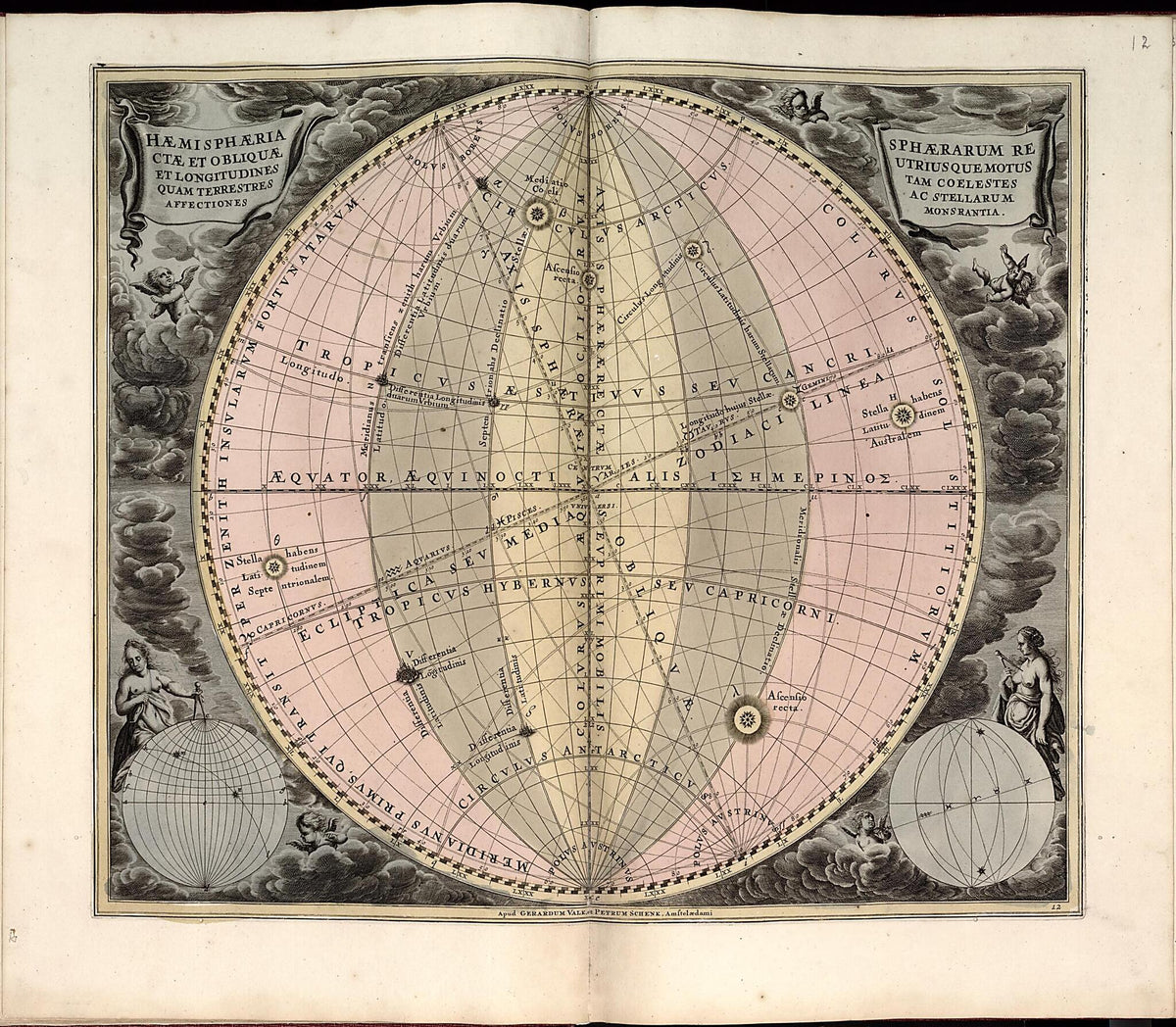13. Hemisphaerium Orbis Antiqui, Cum Zonis from Atlas Universalis Et Novus 1708 by Relic Map Company