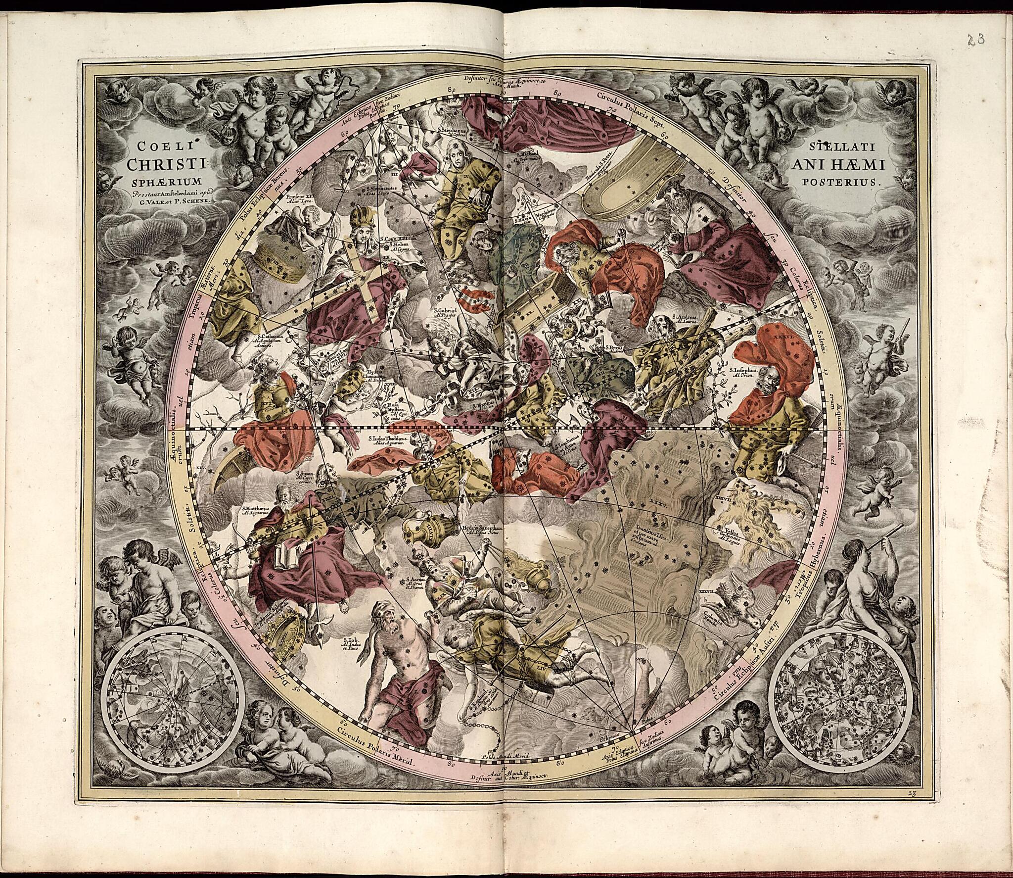 This old map of 25. Hemisphaerii Borealis Coeli & Terrae Sphaerica from Atlas Universalis Et Novus from 1708 was created by G. (Gerard) Valck in 1708