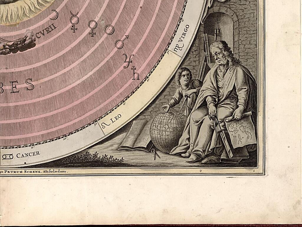 This old map of 1. Planisphaerium Ptolemaicum, Sive Machina Orbium from Atlas Universalis Et Novus from 1708 was created by G. (Gerard) Valck in 1708