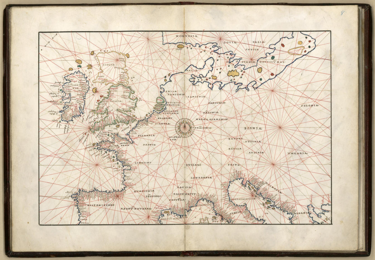 Northern Europe from Portolan Atlas Containing 10 Maps 1544 by Relic Map Company