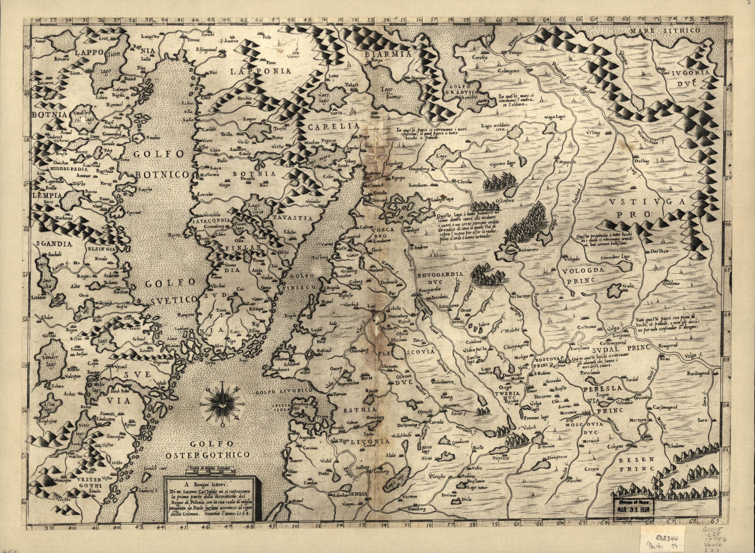 This old map of Poland, 1568 from Geografia Tavole Moderne Di Geografia. from 1575 was created by Antoine Lafréry in 1575