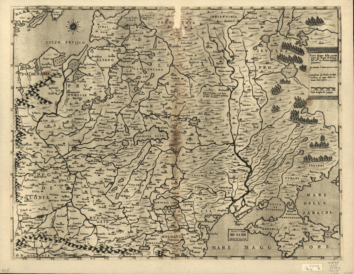 Poland, 1568 from Geografia Tavole Moderne Di Geografia. 1575 by Relic Map Company