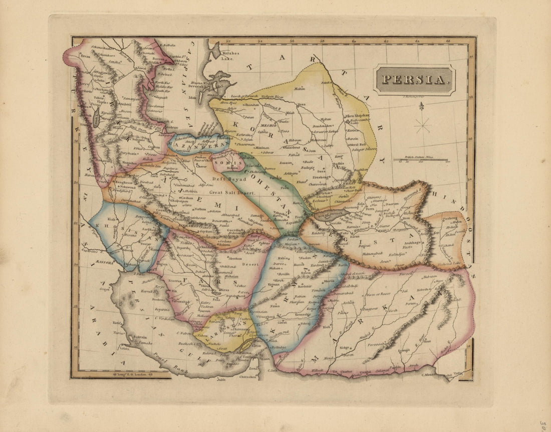 This old map of Persia from a New and Elegant General Atlas, Containing Maps of Each of the United States from 1817 was created by Henry Schenck Tanner in 1817