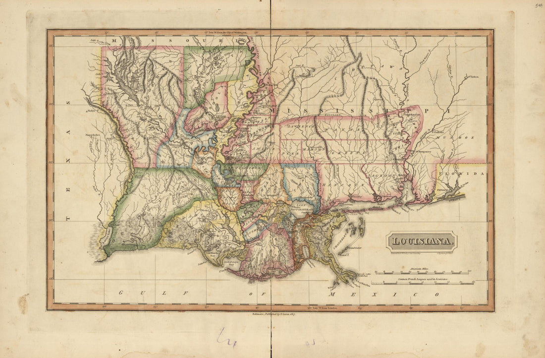 This old map of Louisiana from a New and Elegant General Atlas, Containing Maps of Each of the United States. from 1817 was created by Henry Schenck Tanner in 1817