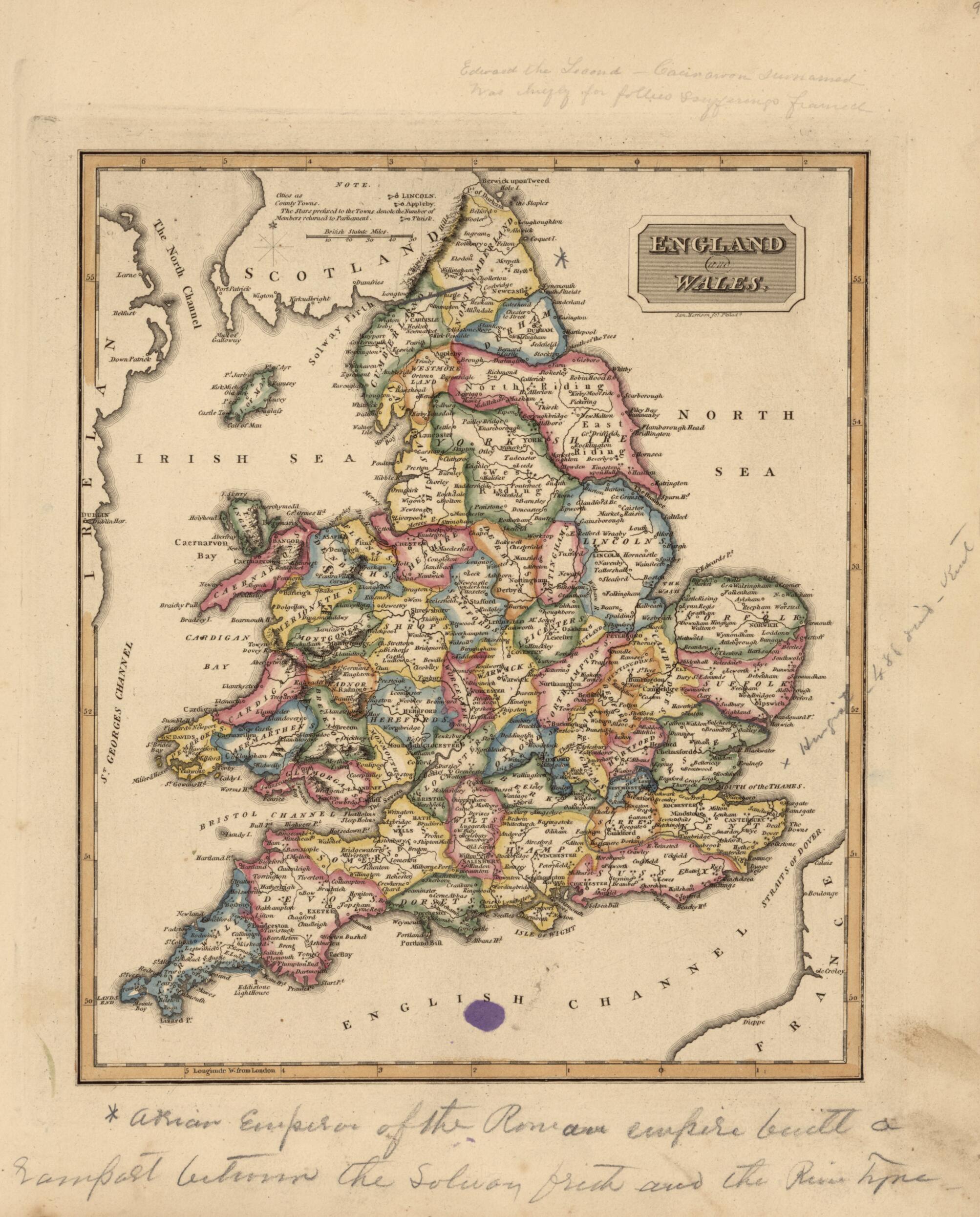 This old map of England and Wales from a New and Elegant General Atlas, Containing Maps of Each of the United States from 1817 was created by Henry Schenck Tanner in 1817