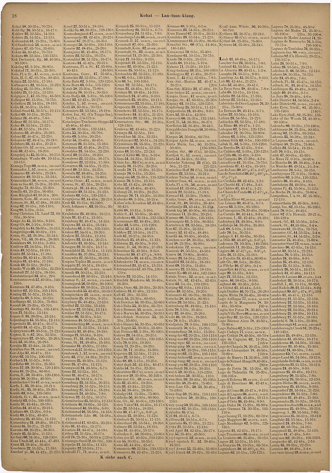 This old map of Kohat - Lan-Tsan-Kiang from Neuer Grosser Hand-Atlas from 1894 was created by Verlag Von R. Grossmann in 1894