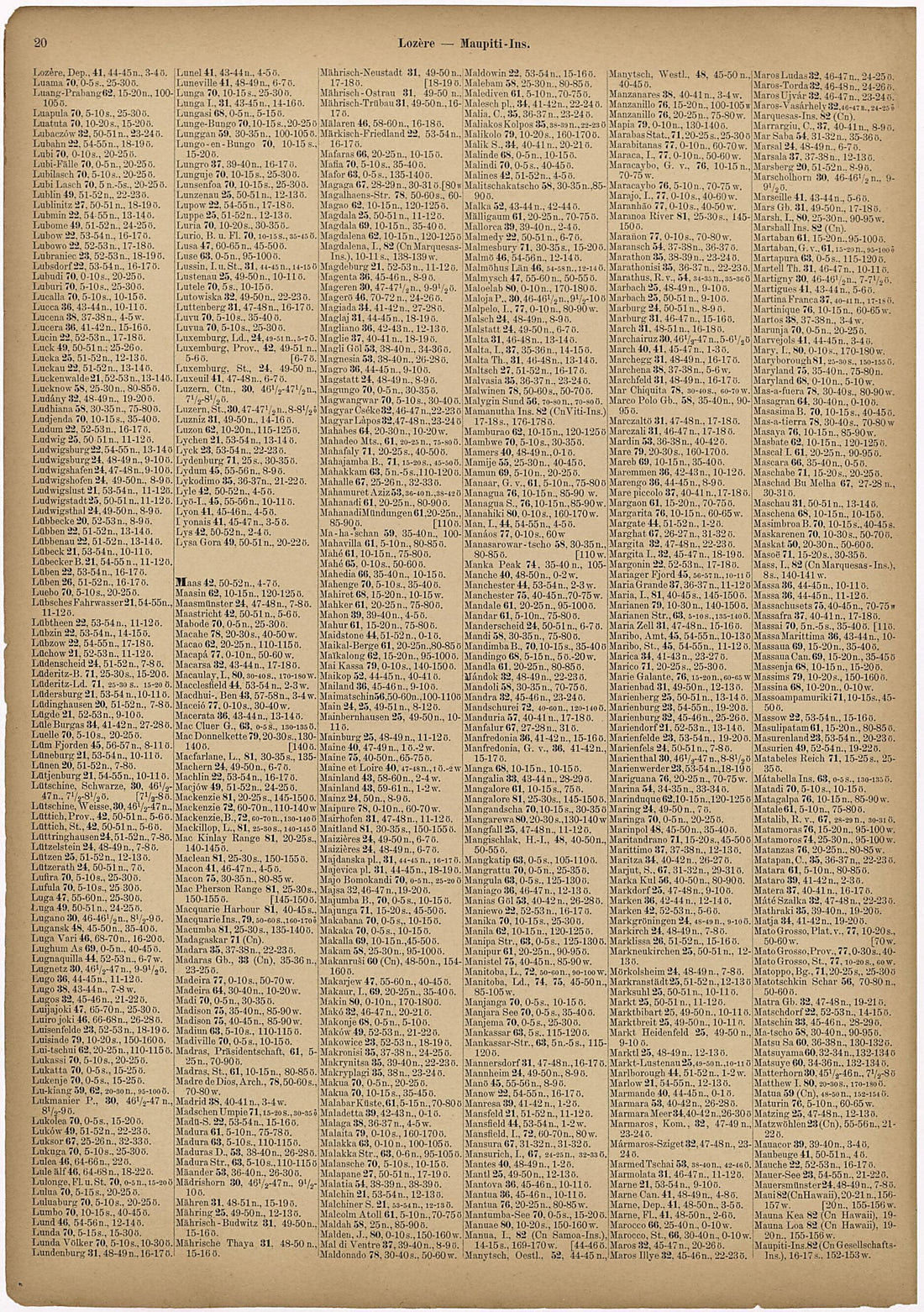 This old map of Lozere -Maupiti-Ins. from Neuer Grosser Hand-Atlas from 1894 was created by Verlag Von R. Grossmann in 1894