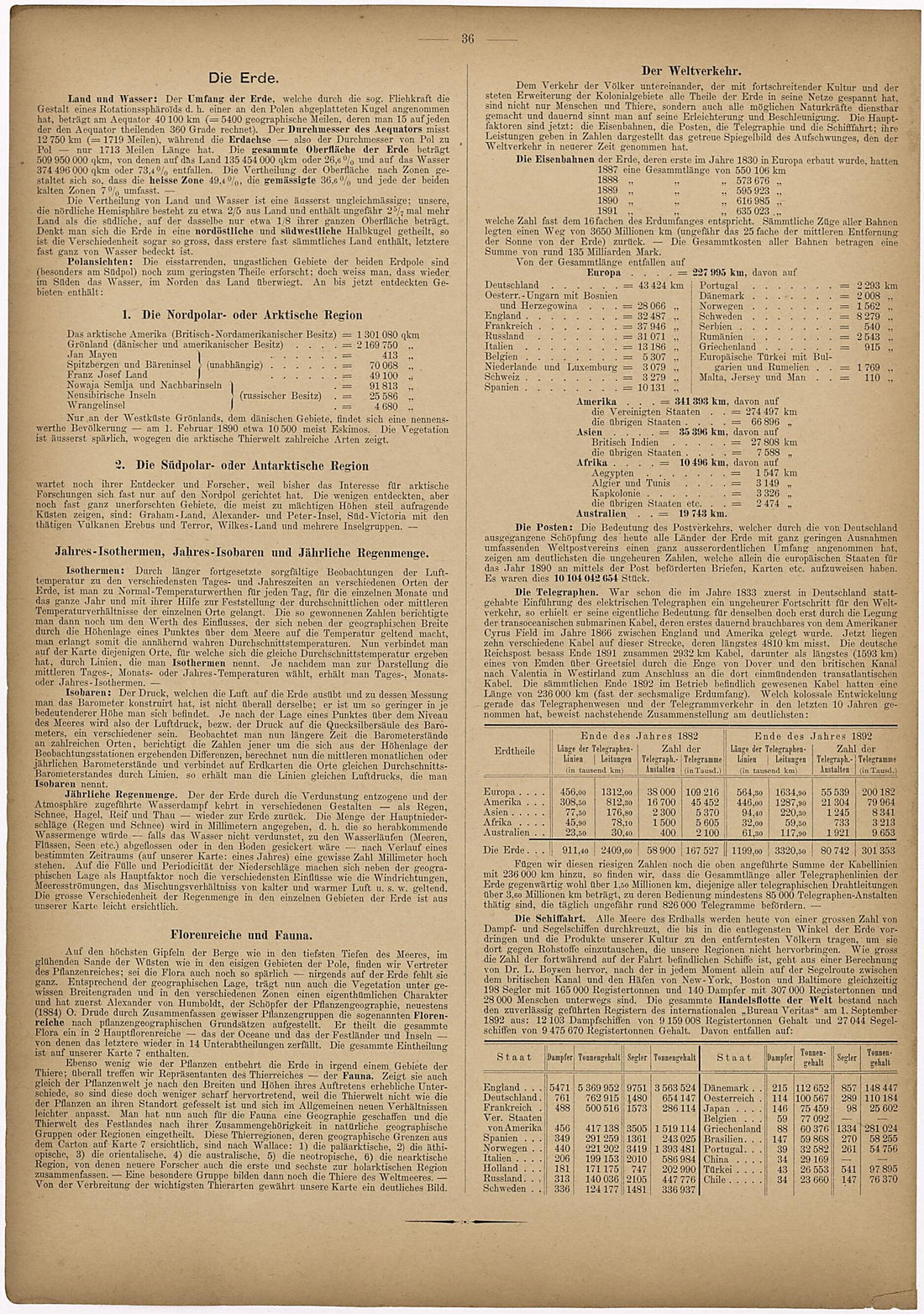 This old map of Die Erde, Der Weltverkehr from Neuer Grosser Hand-Atlas from 1894 was created by Verlag Von R. Grossmann in 1894