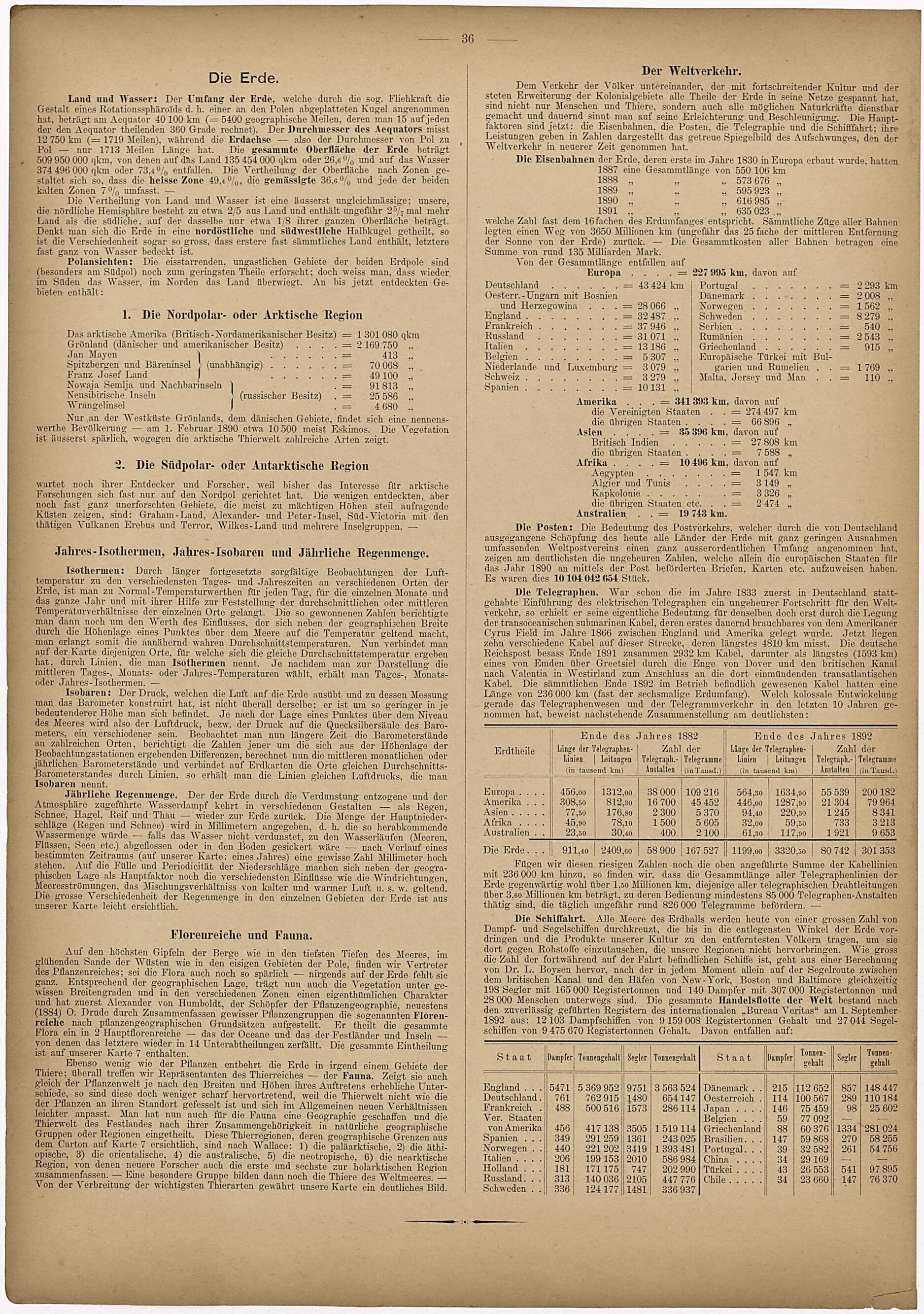 This old map of Die Erde, Der Weltverkehr from Neuer Grosser Hand-Atlas from 1894 was created by Verlag Von R. Grossmann in 1894