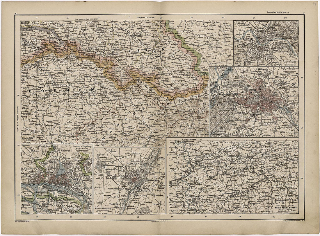 This old map of Deutsches Reich, Blatt 4. from Neuer Grosser Hand-Atlas from 1894 was created by Verlag Von R. Grossmann in 1894