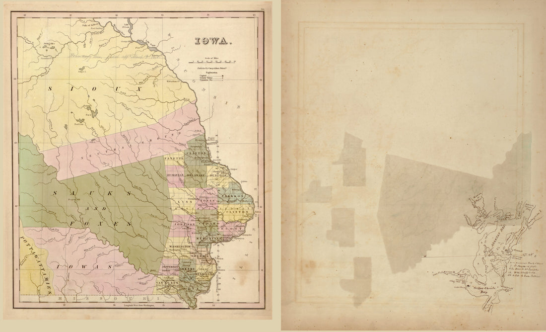 This hand drawn map of Iowa from Tanner&