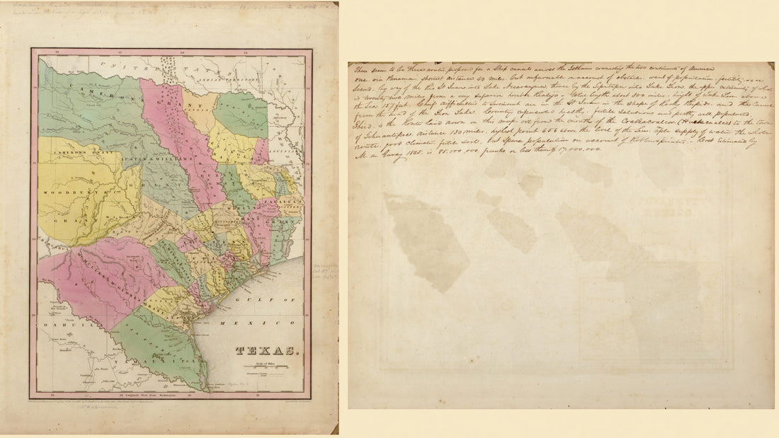 This hand drawn map of Texas from Tanner&