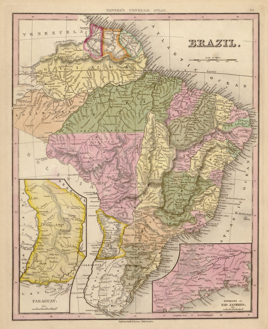 This hand drawn map of Brazil from Tanner&