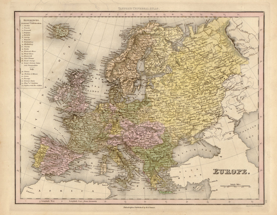 This hand drawn map of Europe from Tanner&