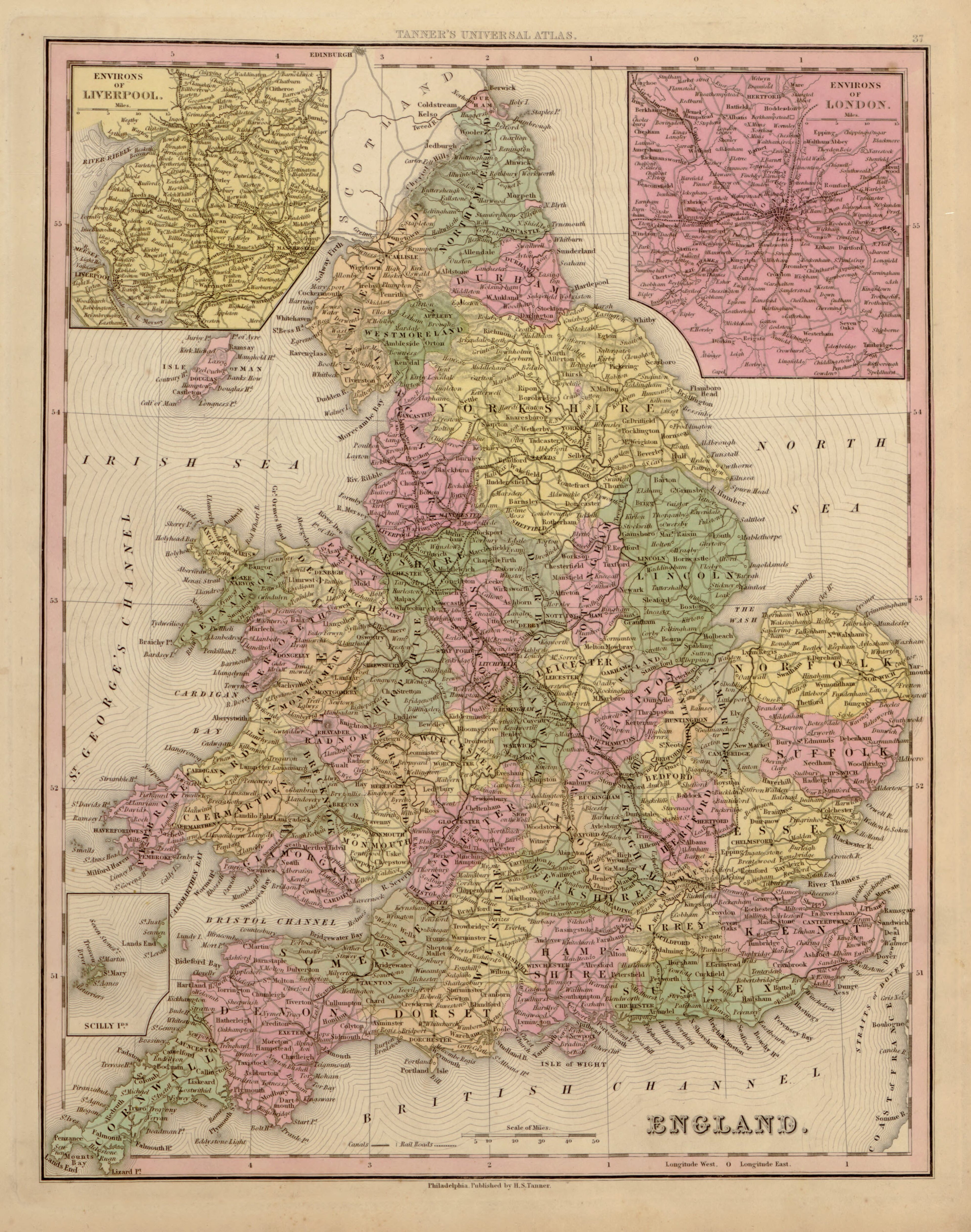 This hand drawn map of England from Tanner&