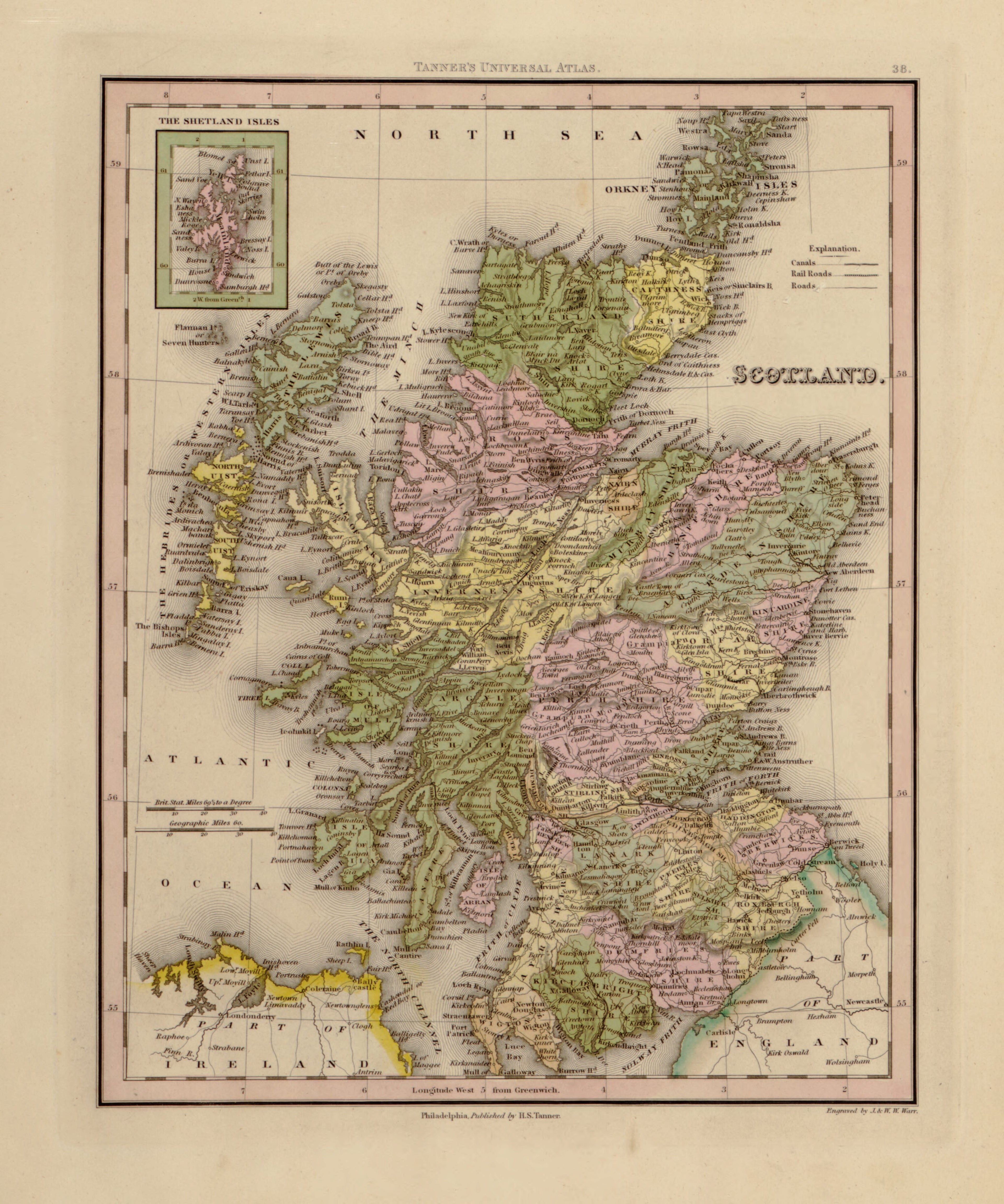 This hand drawn map of Scotland from Tanner&