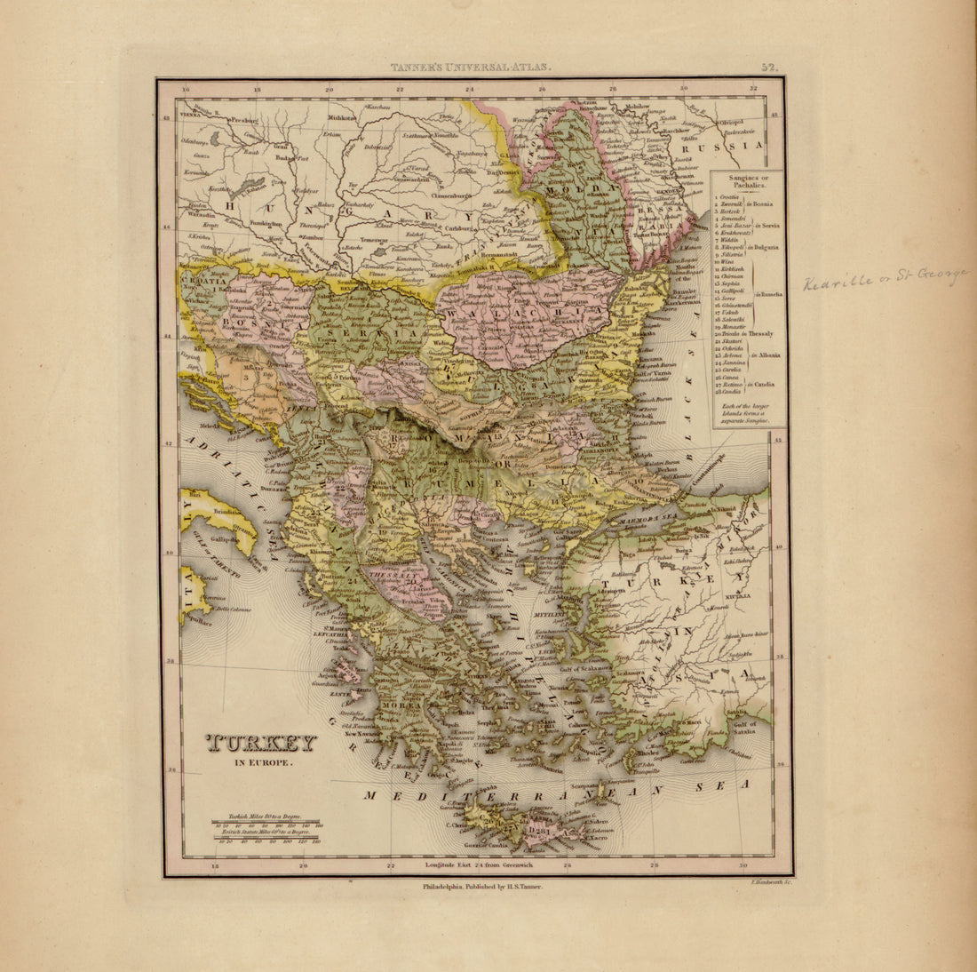 This hand drawn map of Turkey from Tanner&