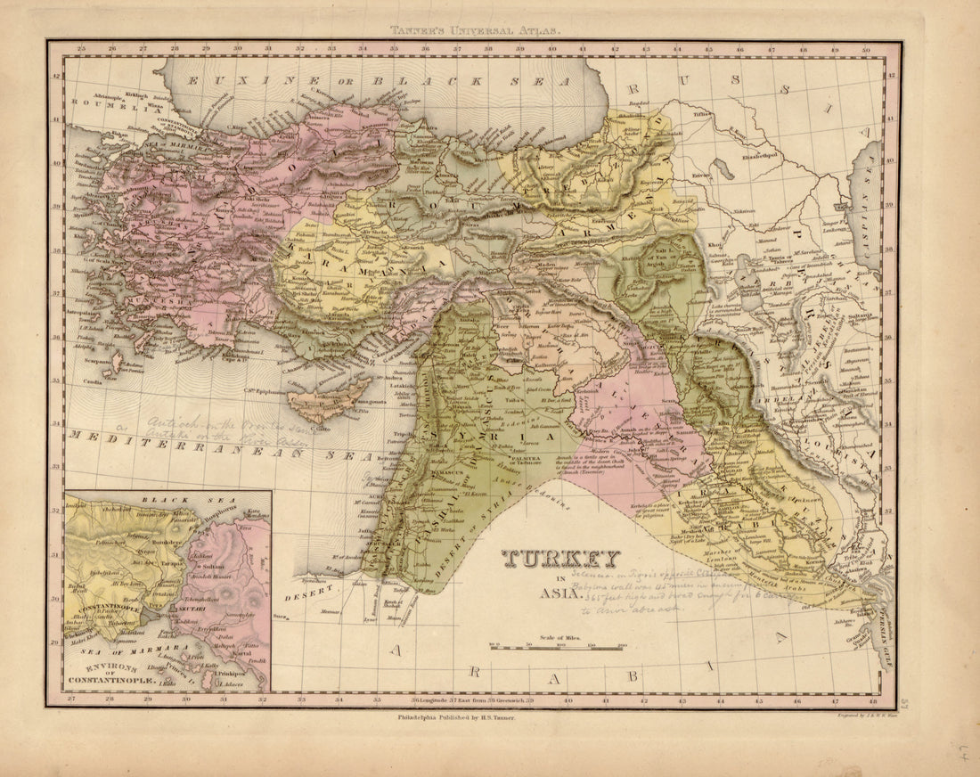 This hand drawn map of Turkey from Tanner&