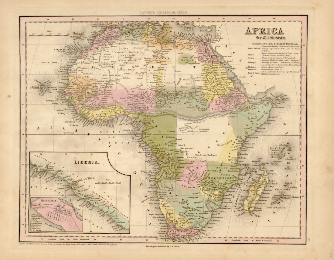 This hand drawn map of Africa from Tanner&
