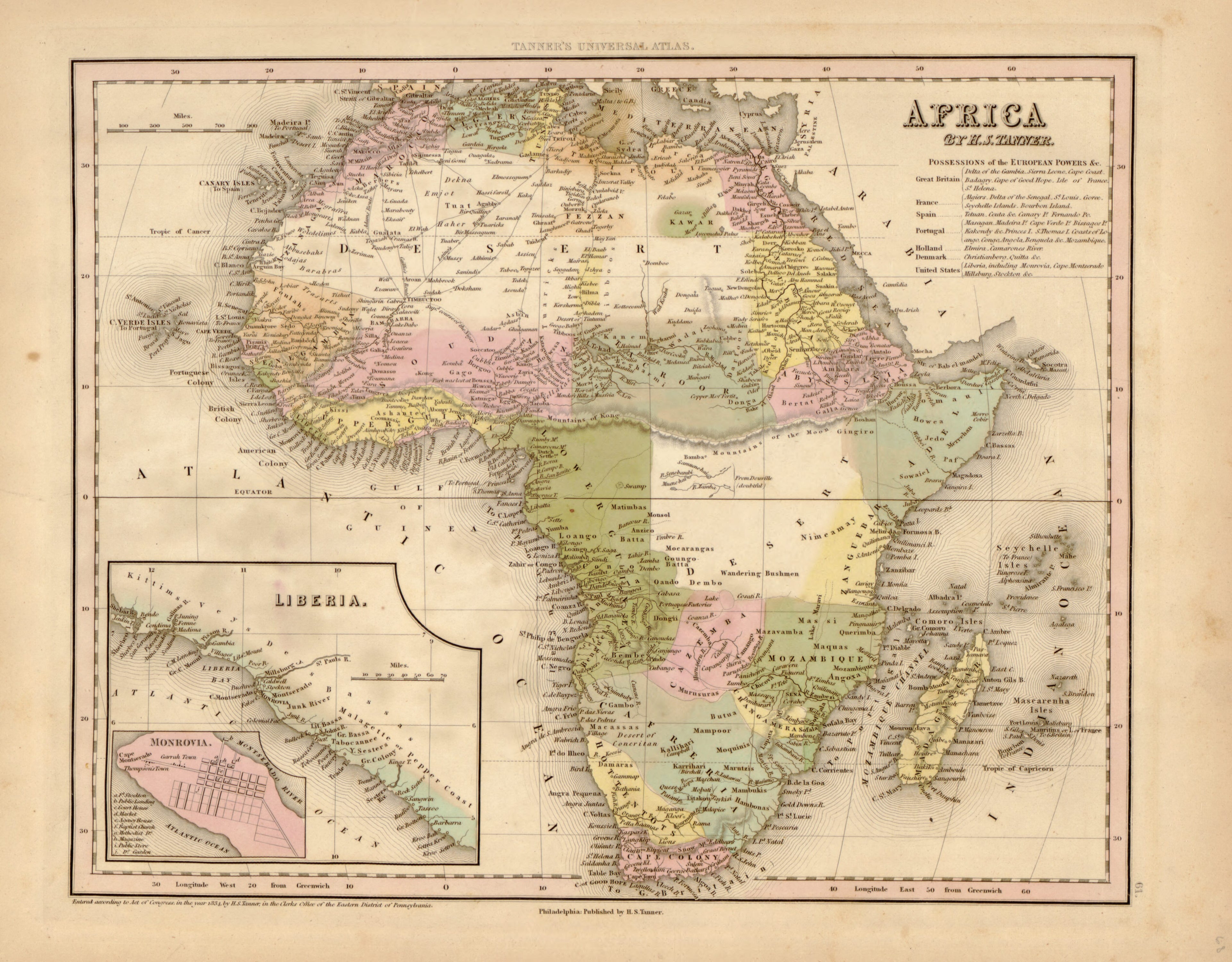 This hand drawn map of Africa from Tanner&