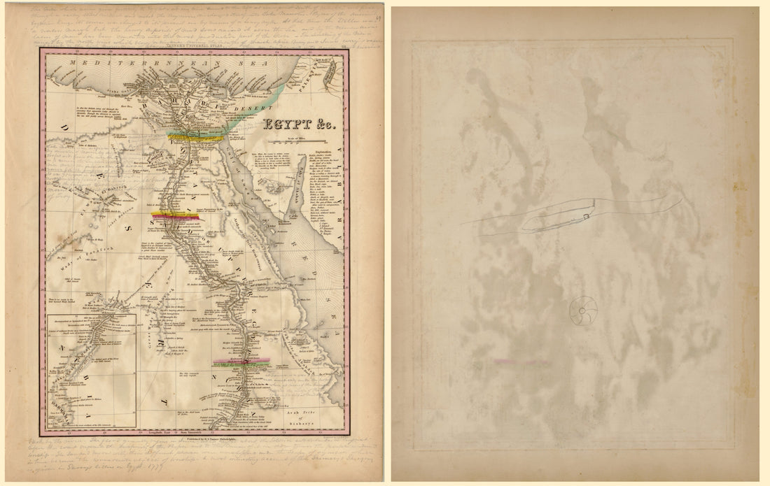 This hand drawn map of Egypt from Tanner&