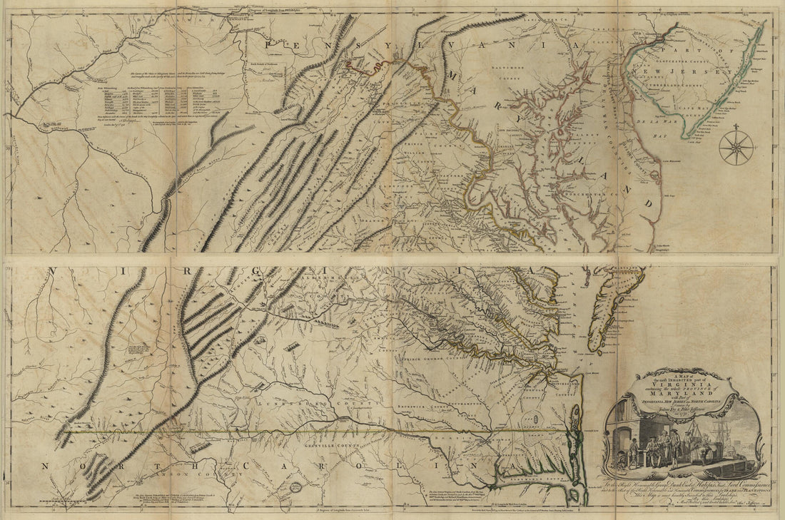This old map of A Map of the Most Inhabited Part of Virginia ContainingMaryland from the North American Atlas, Selected from the Most Authentic Maps, Charts, Plans, &c. Hitherto Published. from 1777 was created by Thomas Jefferys in 1777